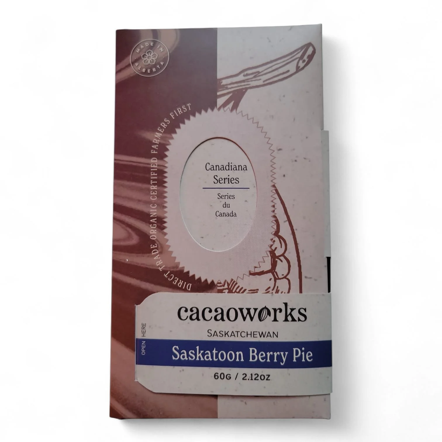 Cacaoworks Saskatoon Berry Pie White Chocolate
