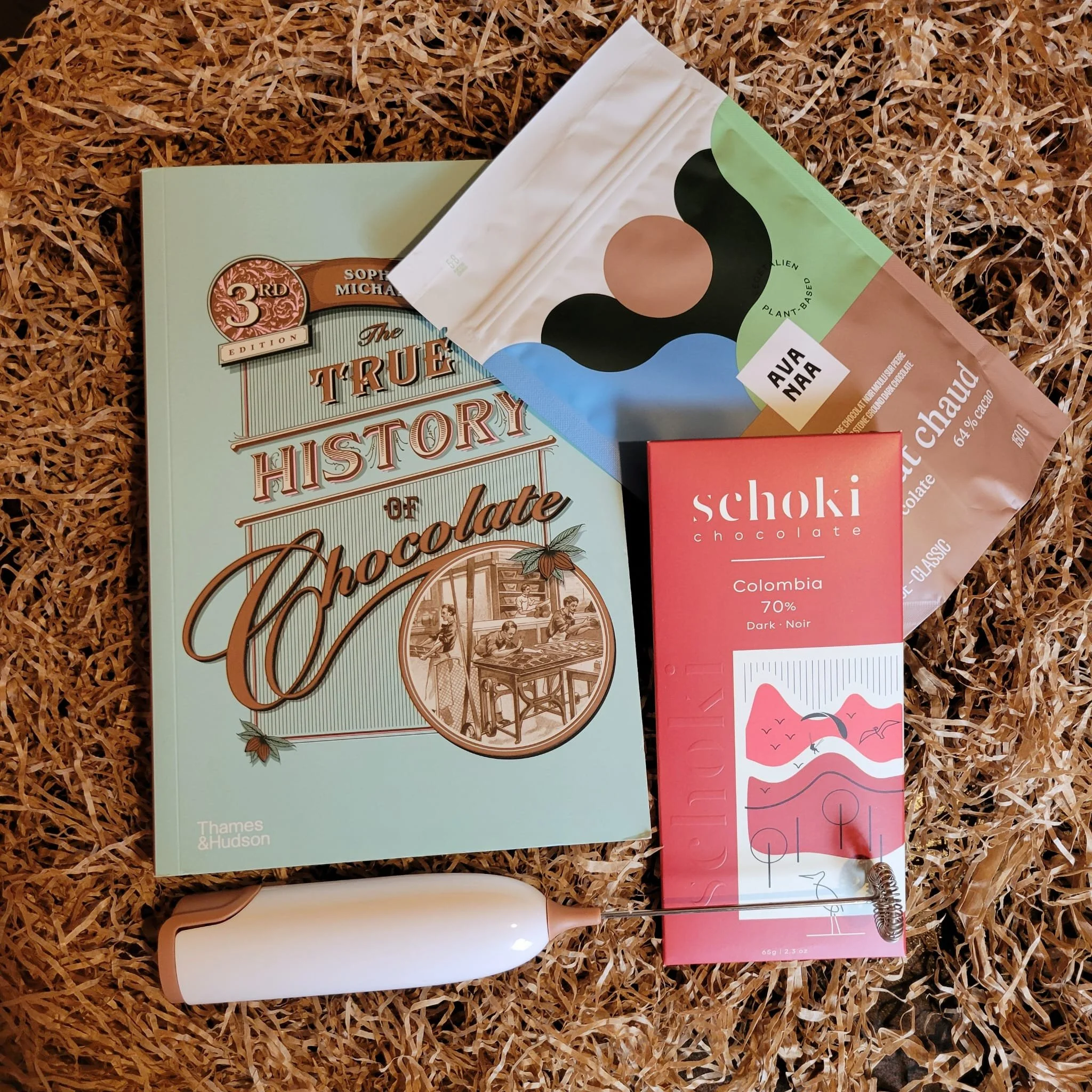 Cozy gift set history book chocolate hot chocolate frother.jpeg