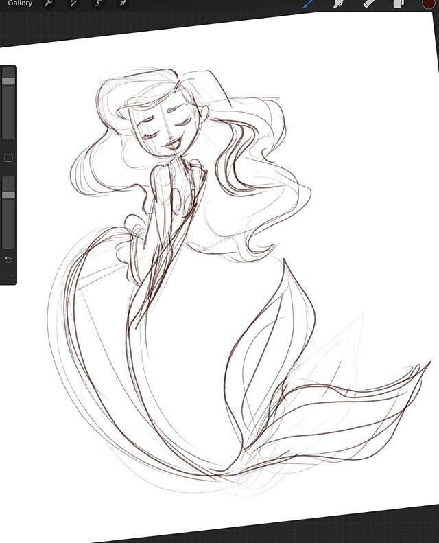 All I&rsquo;ve managed is a sketch so far... #mermay2020 #mermay #mermaid