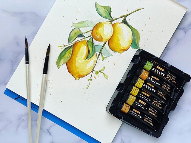 This is the first in my #painttrayseries I recently won a 60 piece set of @artezaofficial gouache and the trays are just delicious palettes so I decide I&rsquo;m doing a painting based on each tray&rsquo;s colors!