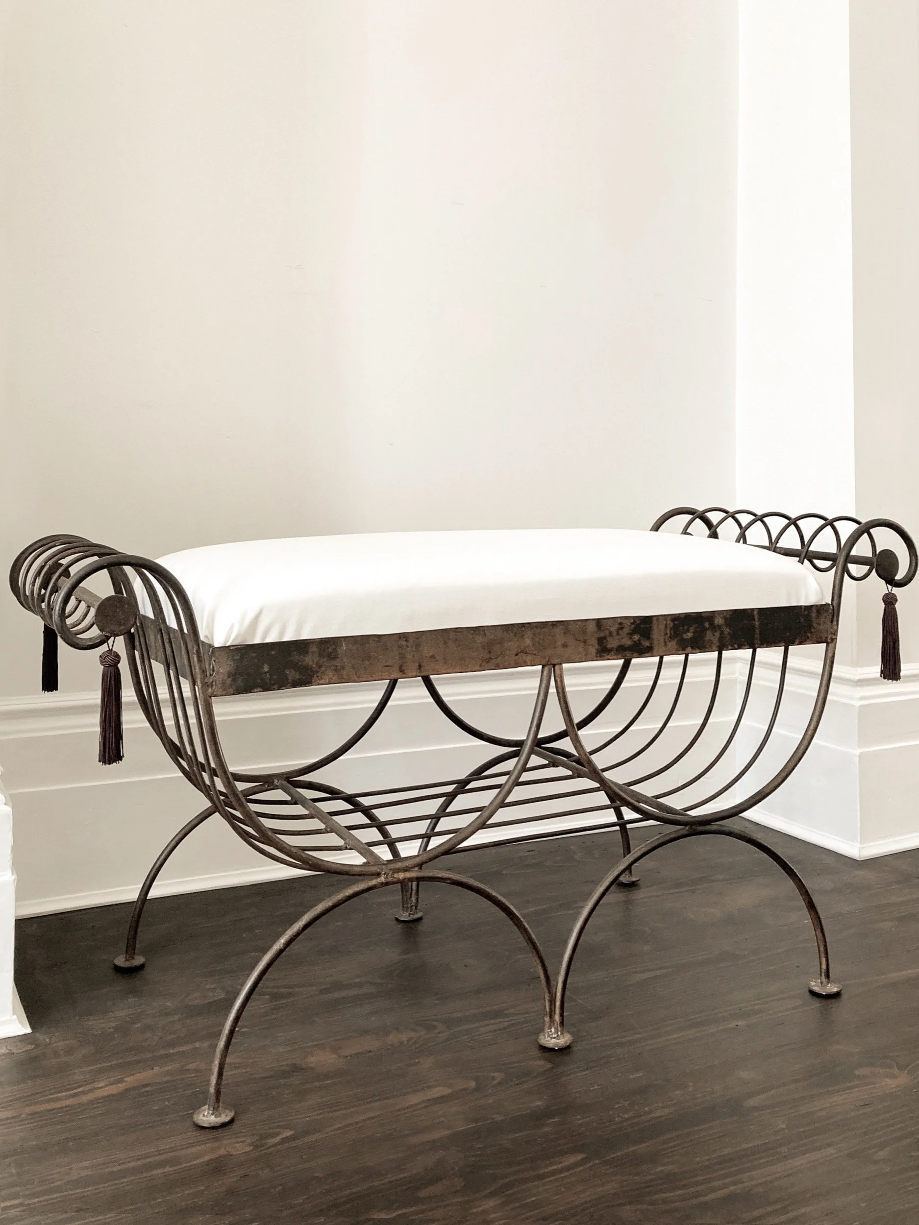 vintage-mid-century-florentine-iron-curule-tassel-bench-1-the-diarist.jpg