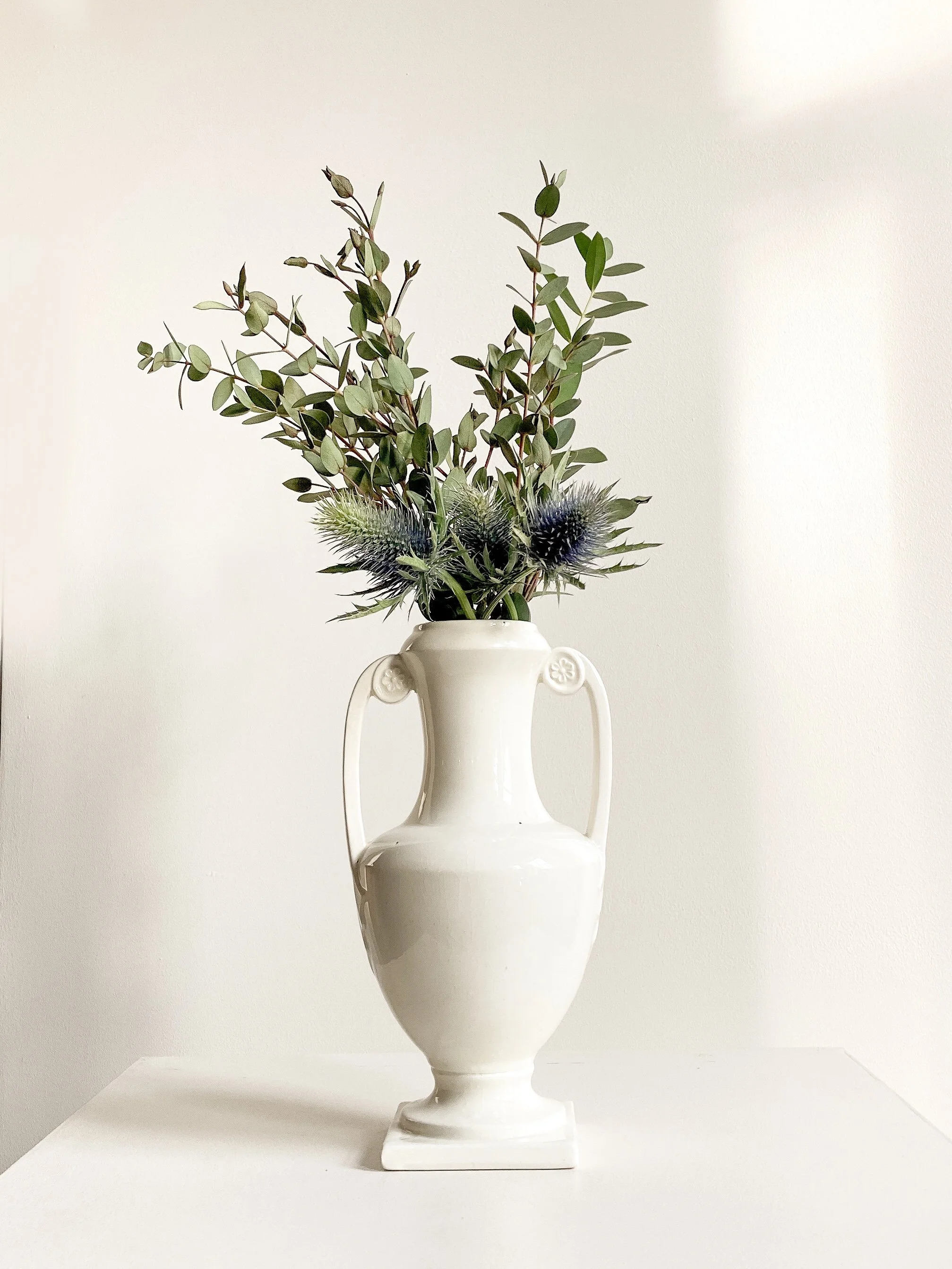 English Ceramic Rosette Amphora Vase c.1925