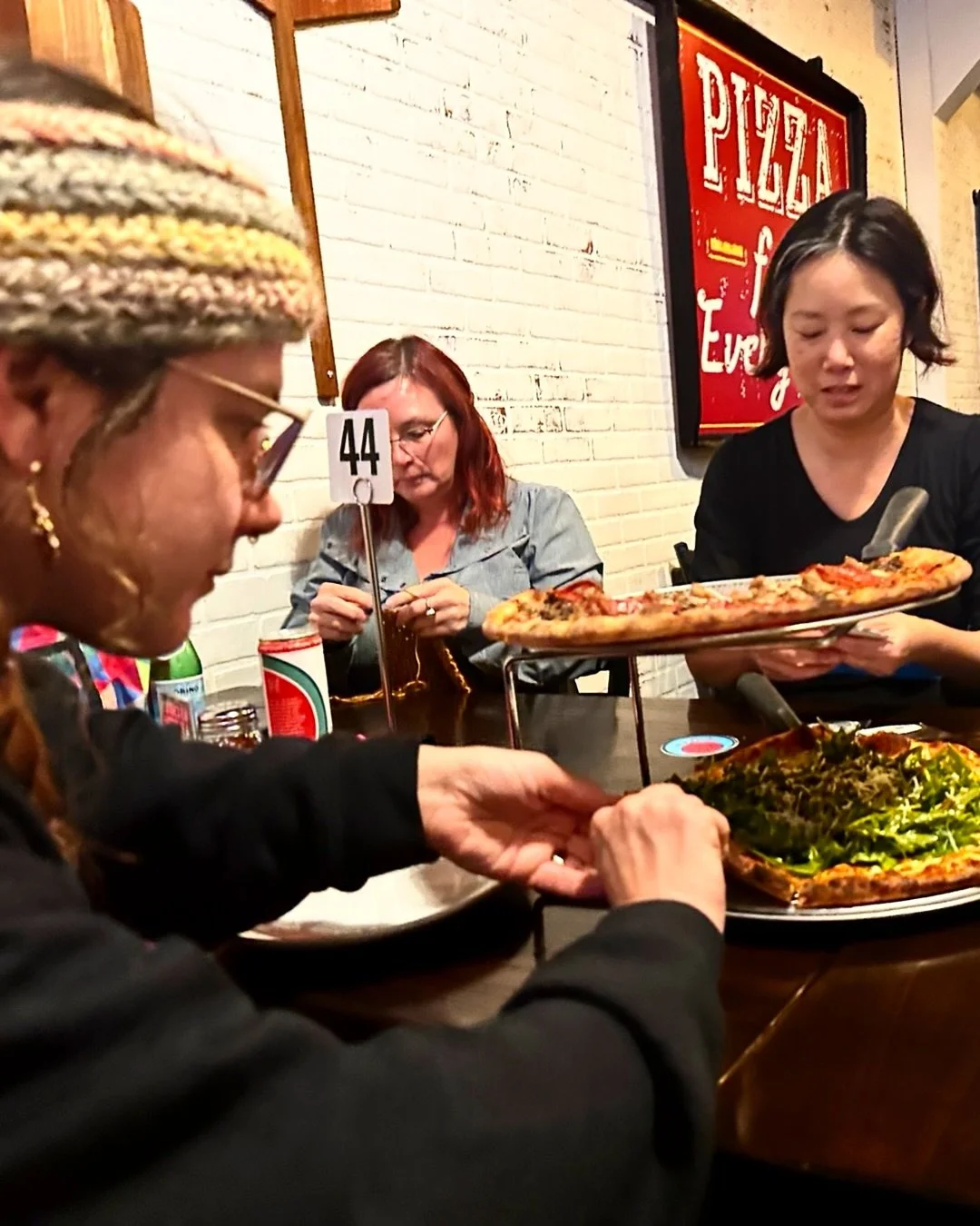 But the eternal question is: what pizza should I order at Long Bridge for tomorrow night&rsquo;s YAAHS Yarn social? Everything they serve is fantastic and I always have a bit of decision paralysis when eating there 😅 #crochet + #knit + #community = 