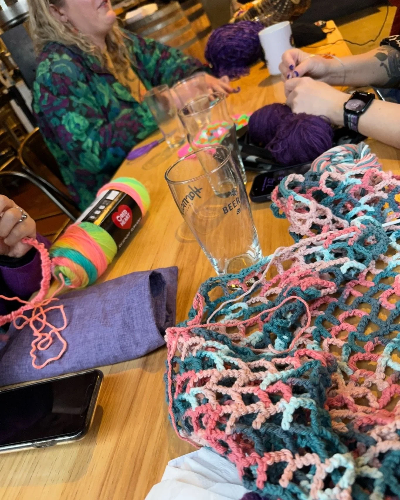 The colors, DUKE, the colors!!! 

A little TBT to where Yaahs yarn social all began &mdash; Harmonic Brewing in Dogpatch, SF. This amazing community brewery was our home for years and helped us get the (yarn) ball rolling. Sharing these memories toda