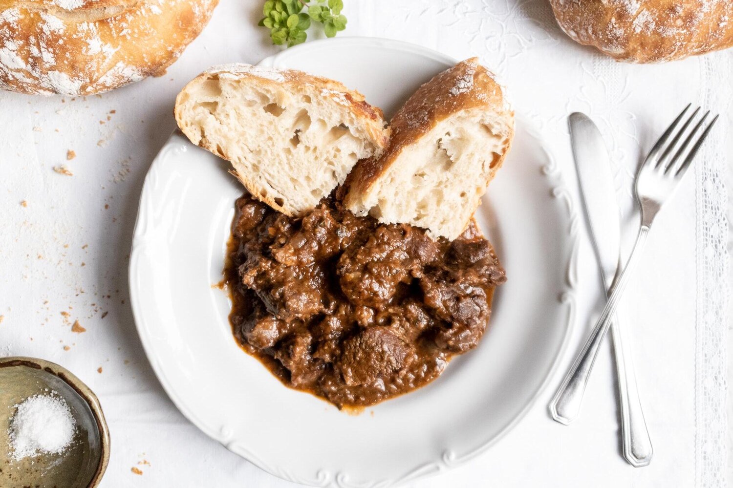 Beef goulash with fresh herbs Istrian style