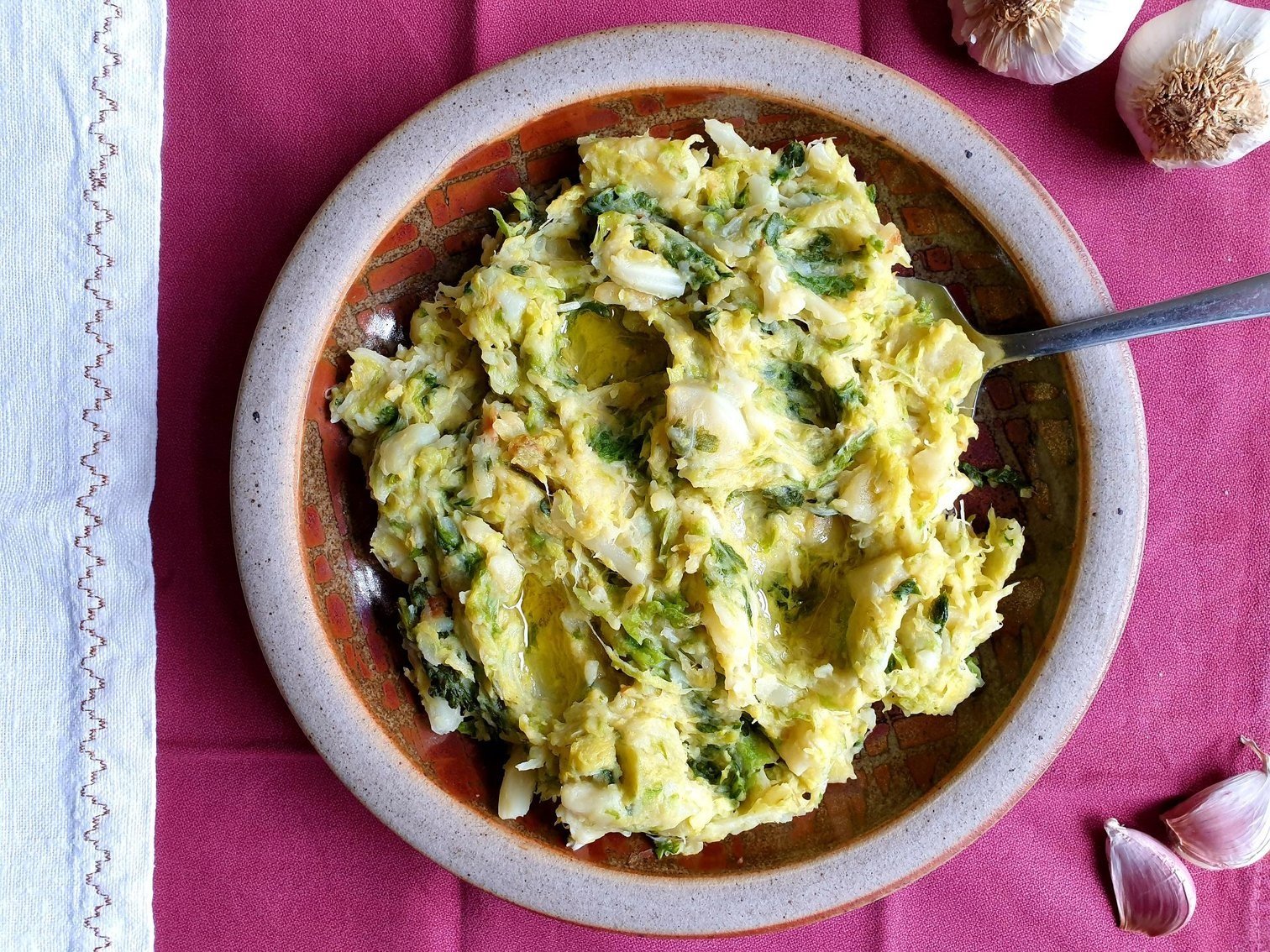 Sautéed Savoy Cabbage with potatoes, garlic and olive oil Istrian Recipe
