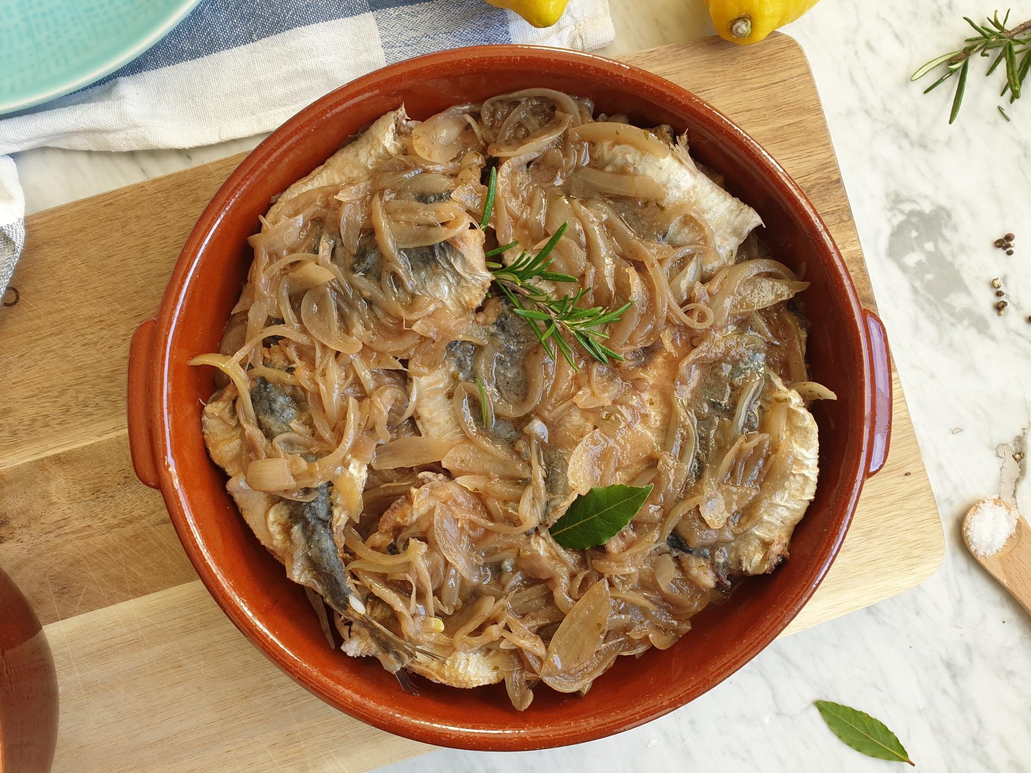 Venetian style Sardines in Savor (Marinated Fried Sardines)