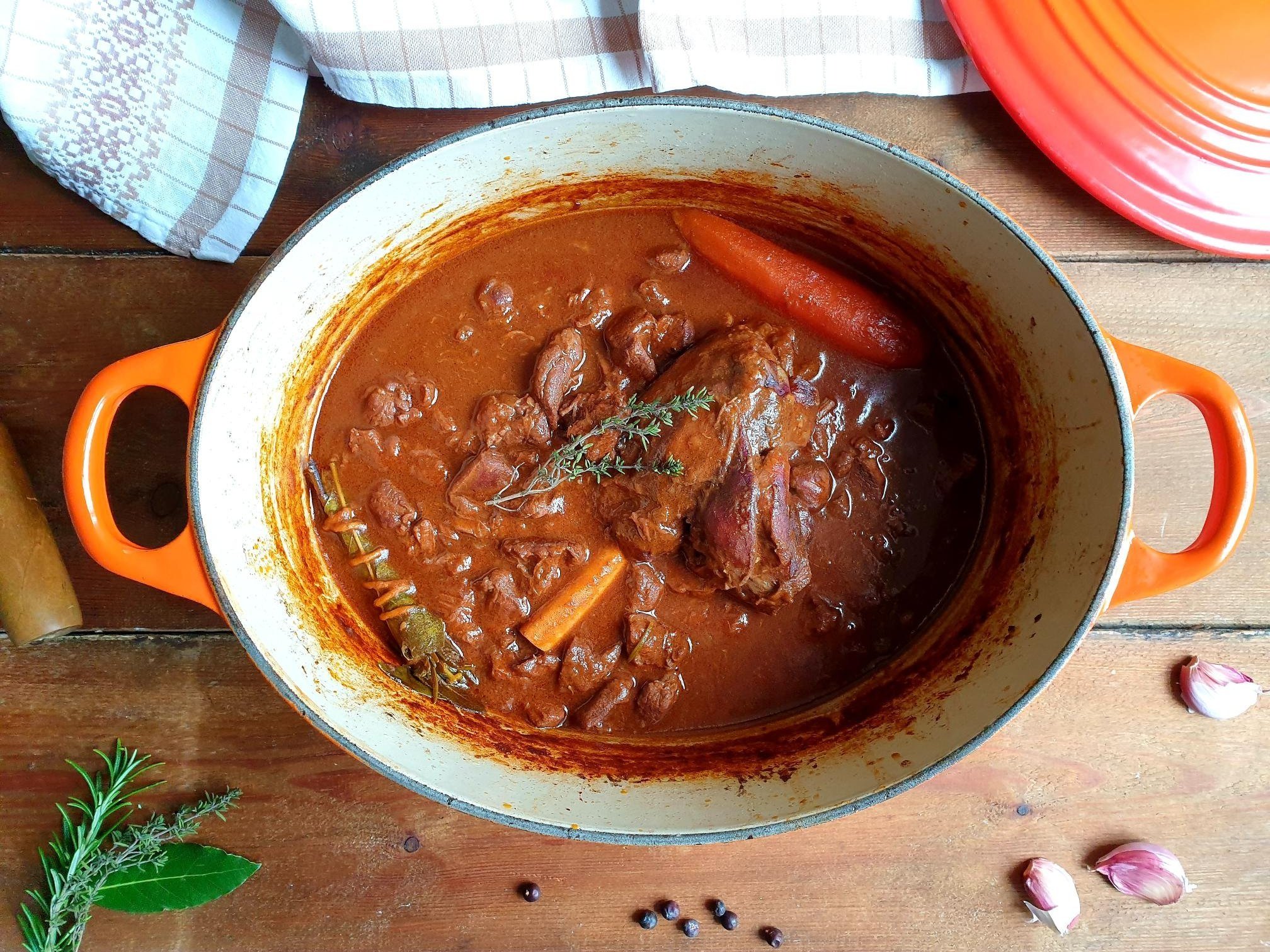 Venison Stew with red wine and fresh herbs - Istrian Recipe