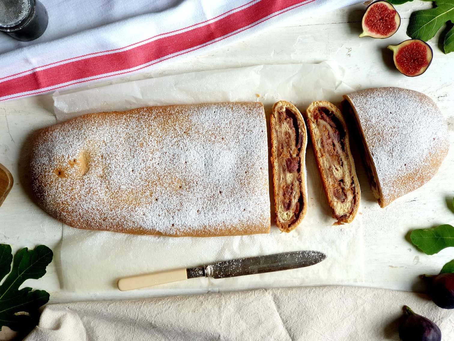 Traditional Istrian Fig Strudel made from sweet yeast dough Recipe