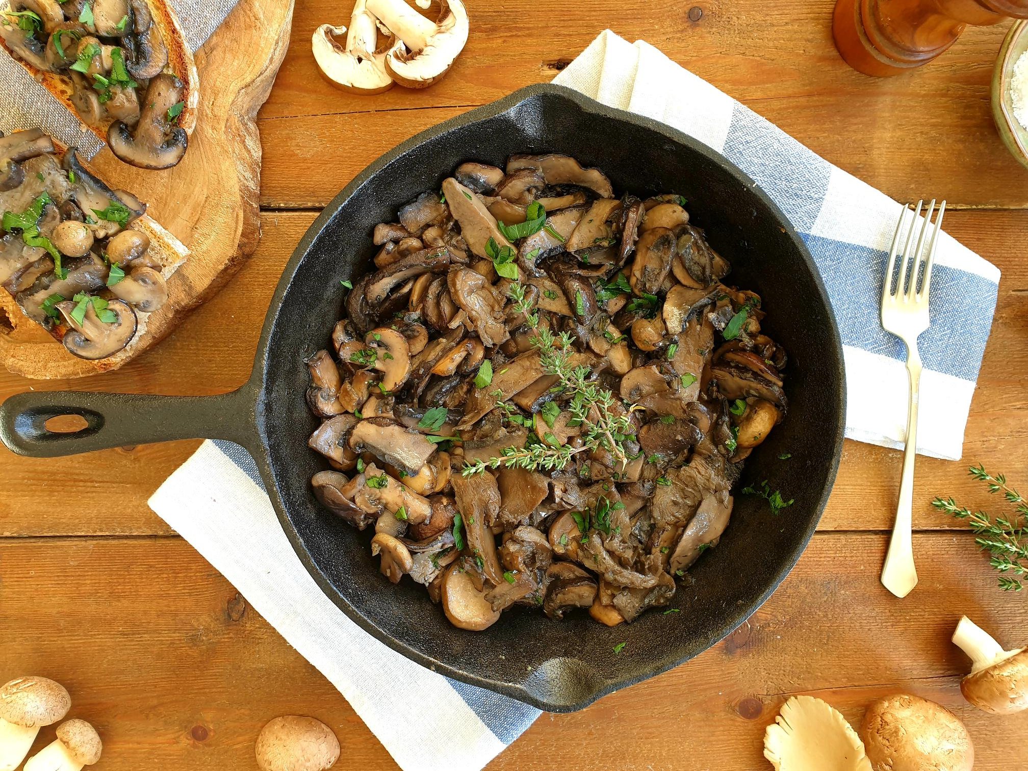 Sautéed Mushrooms with onions, garlic and fresh parsley Istrian Recipe