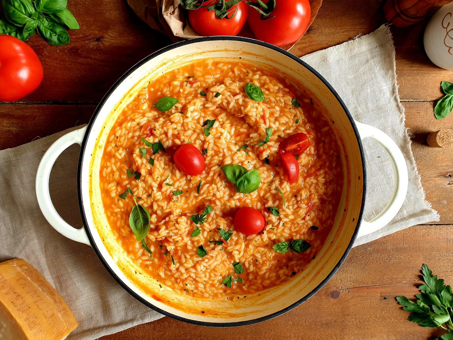 Summer Risotto with Fresh Tomatoes Istrian recipe 