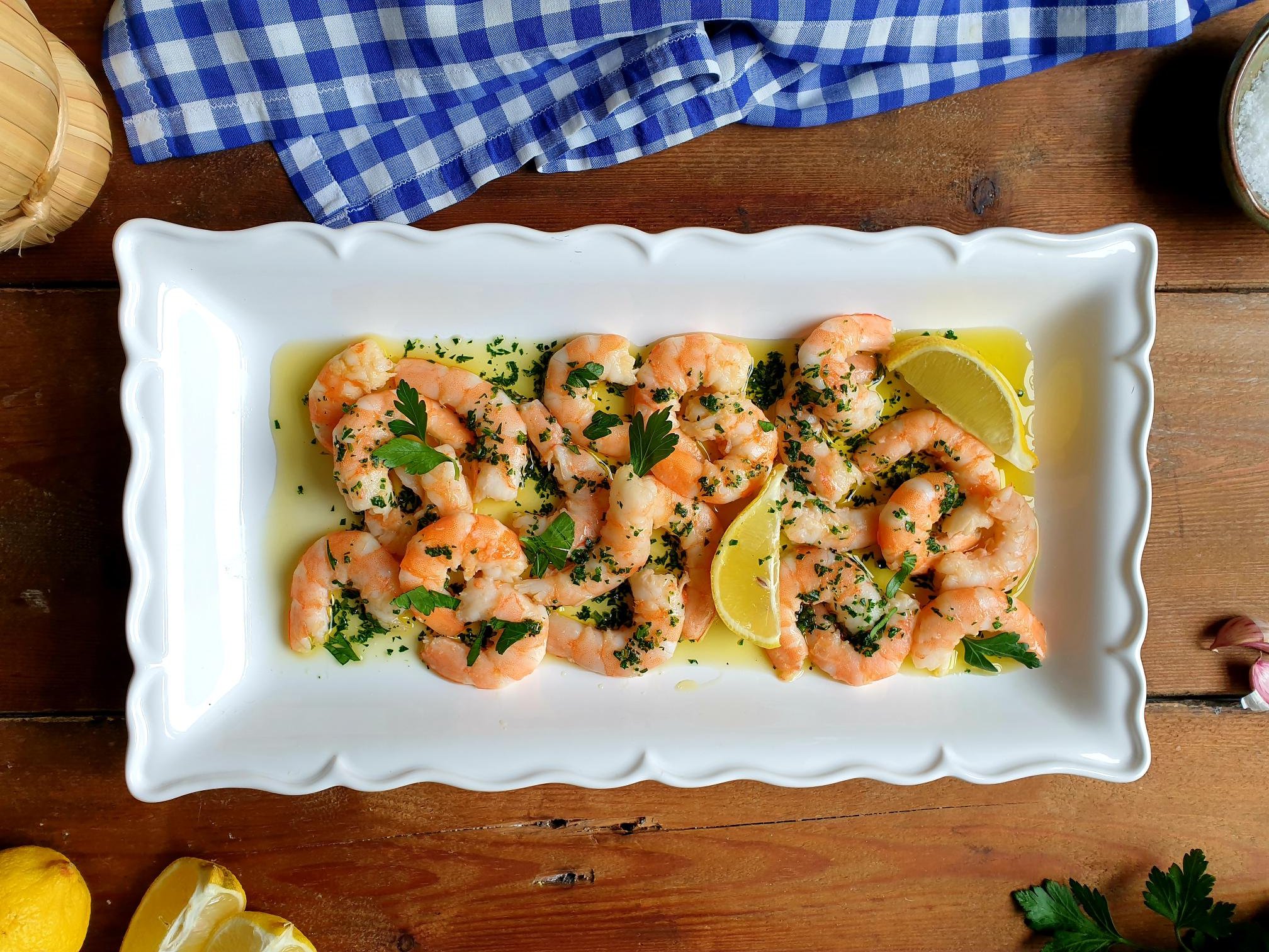 Steamed and Marinated Prawns Istrian Recipe