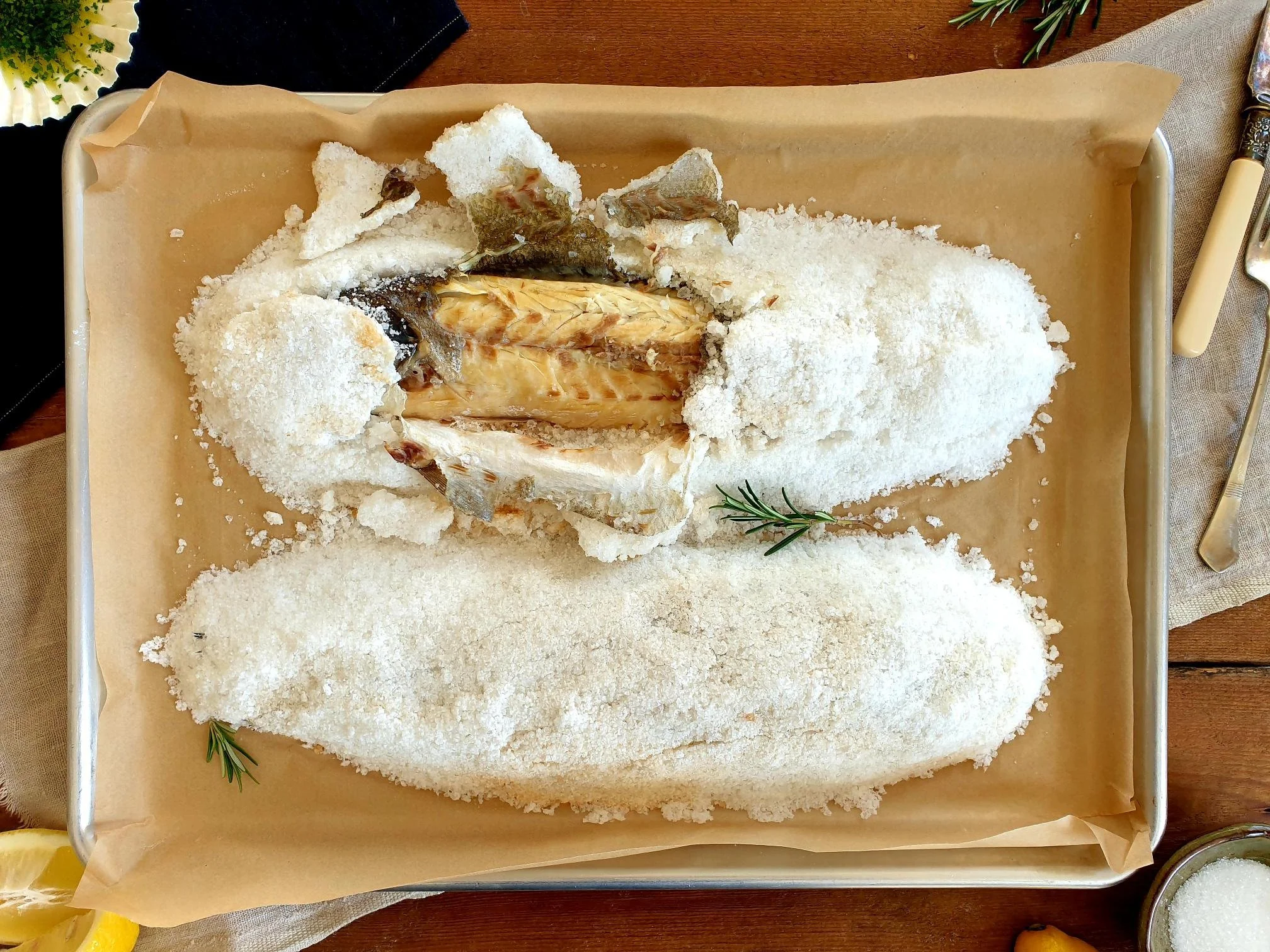 Sea Bass Baked in Sea Salt Crust Recipe