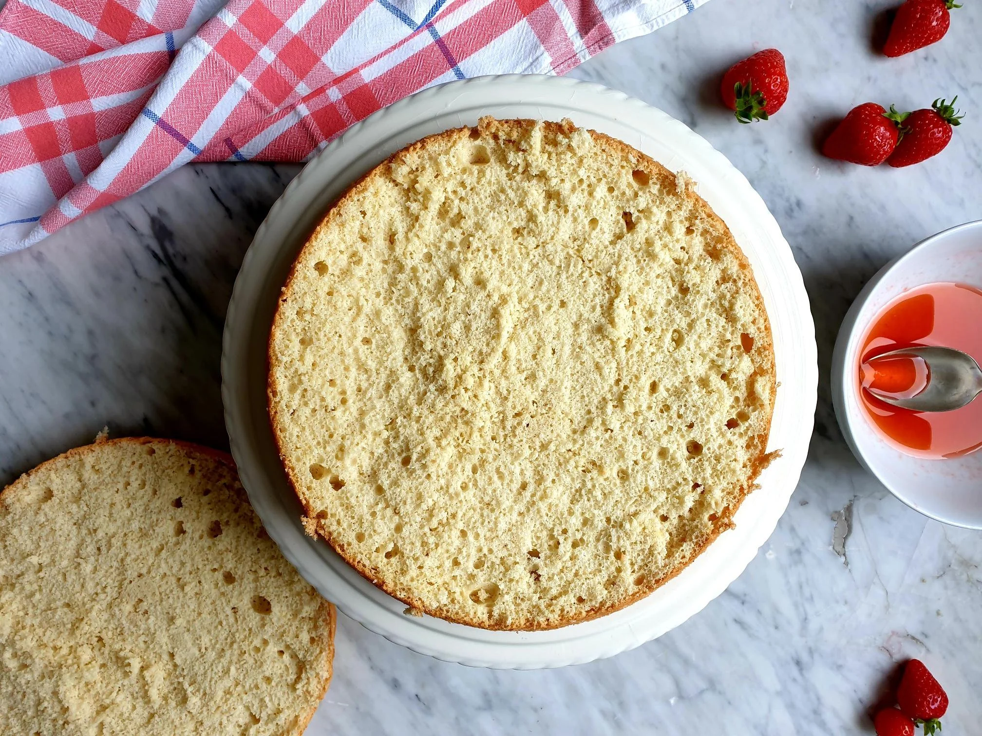 My Mum's Celebratory Sponge Cake with fresh strawberries and cream 34.jpg