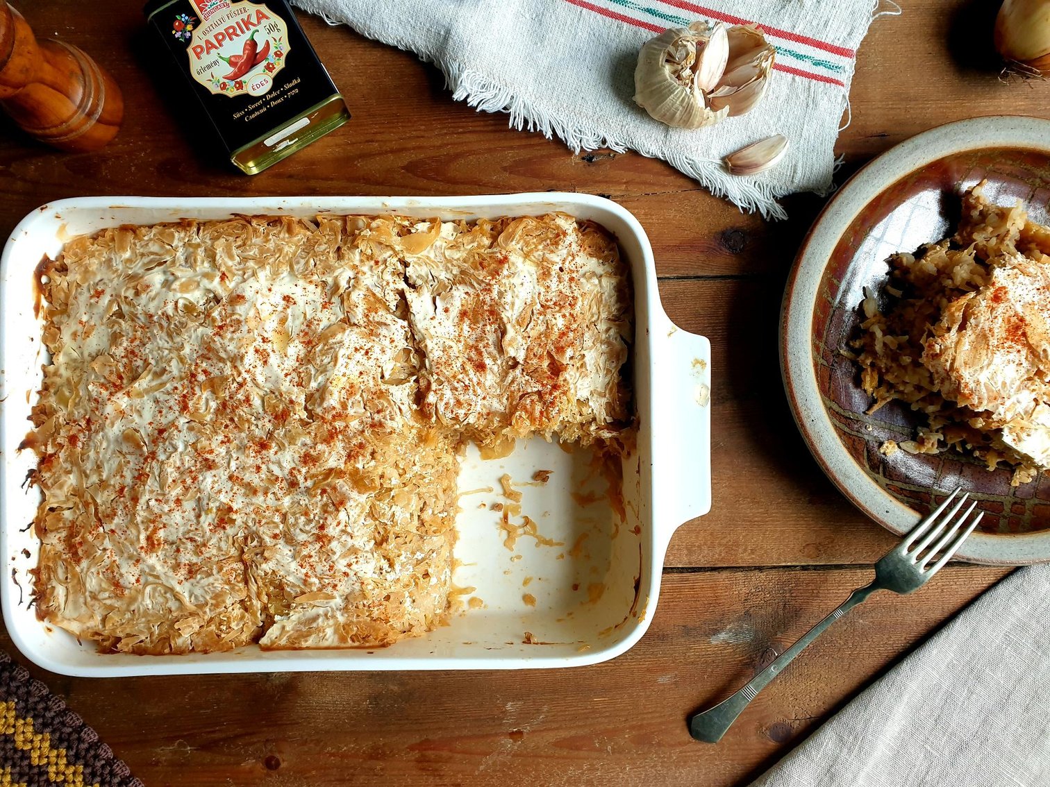 Hungarian-Style Sauerkraut, Mince Pork and Rice Oven Bked Casserole Recipe