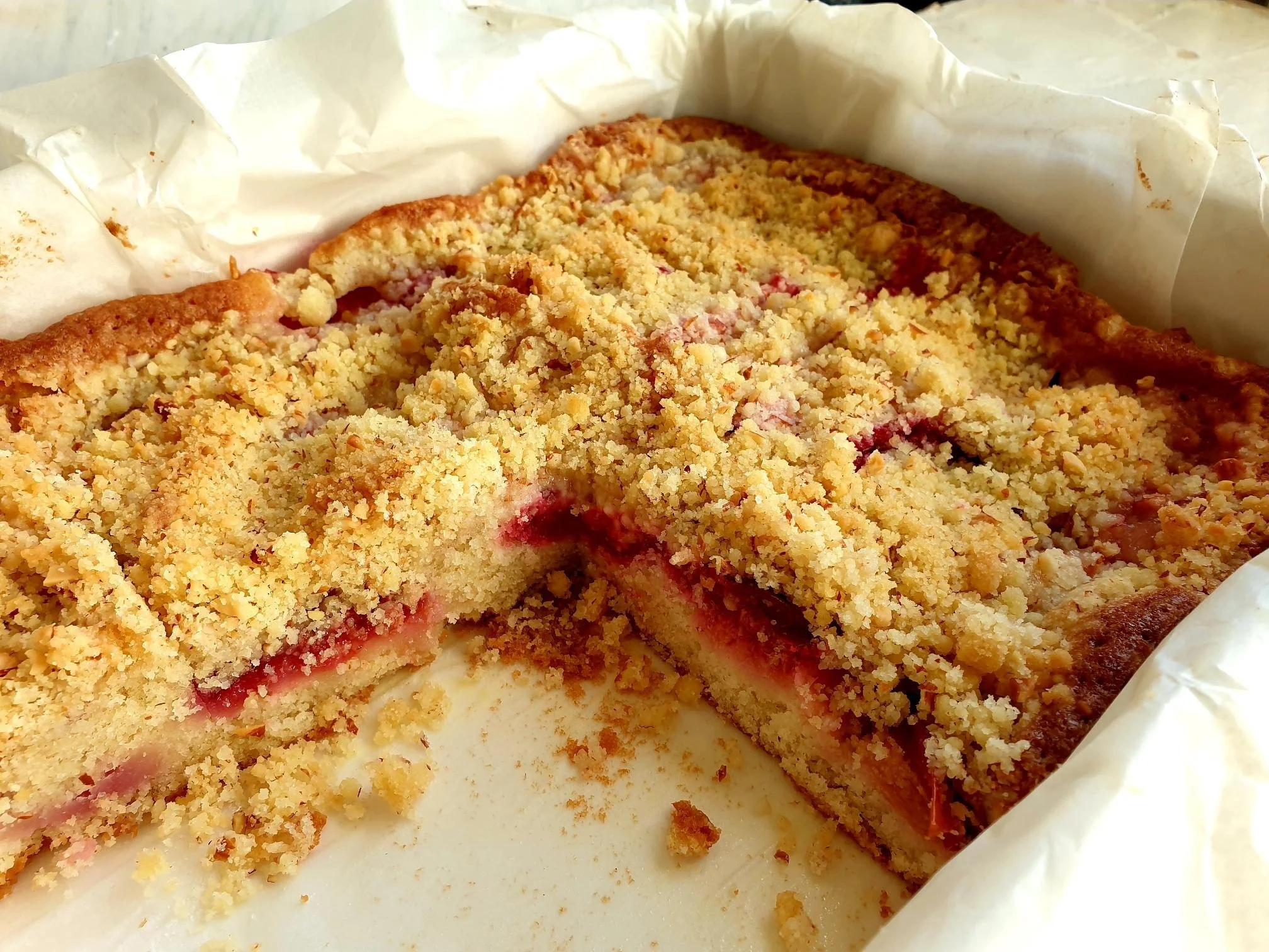 Plum Traybake with Crumble Streusel Topping Recipe