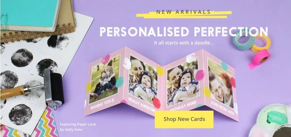 Web banner for moonpig.com