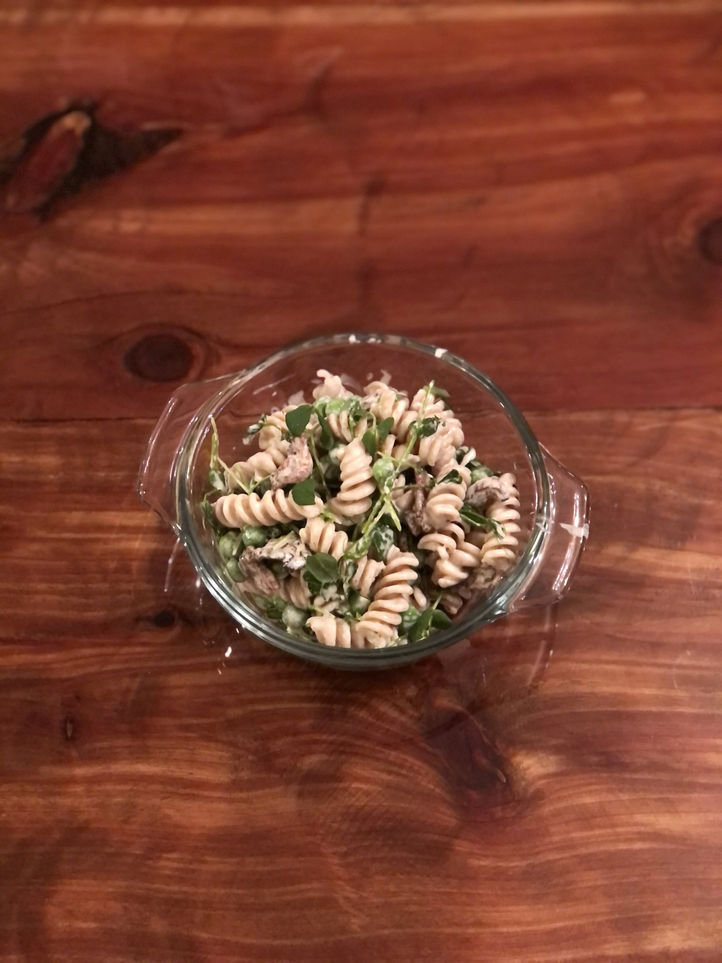Creamy Pea Shoot Pasta Salad
