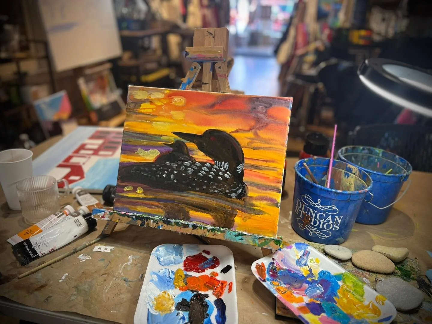 Creating new paint n sip ideas. Stay tuned to find out how you can paint this along with me.