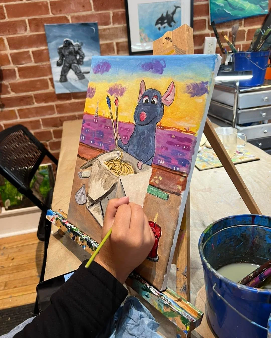 Ratatouille and the prettiest Velociraptor I&rsquo;ve ever seen! 😆❤️🎨