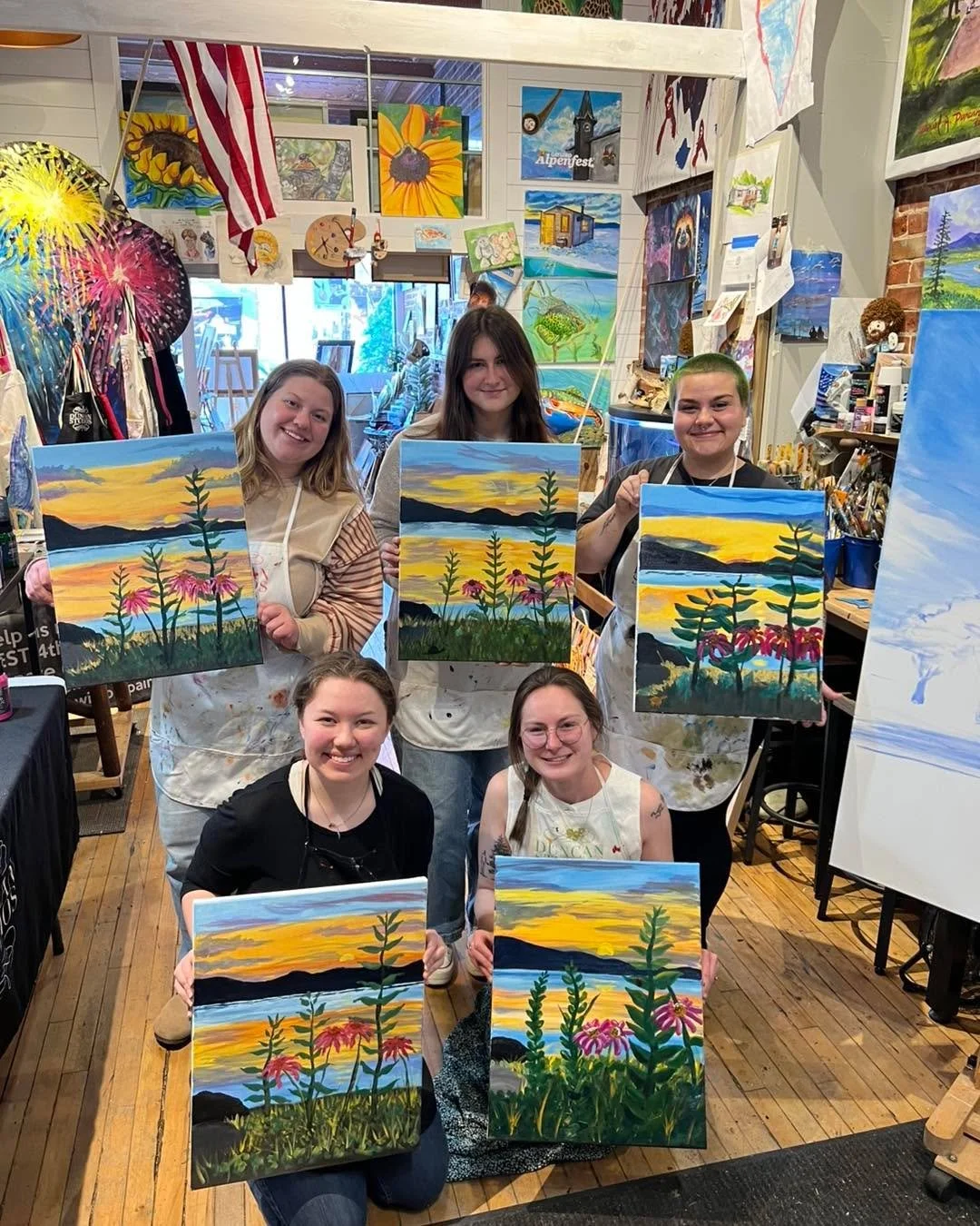 First time visiting BC they went home with a painting of a BC sunset. ❤️🎨