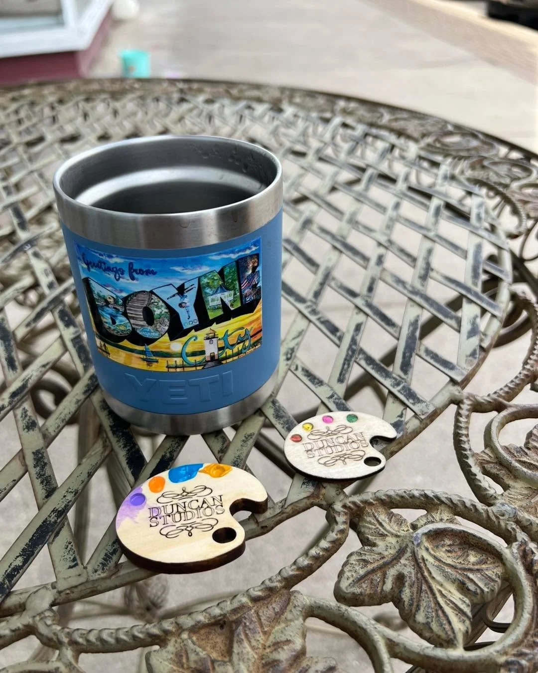 If you find one of these laying around you are welcome to redeem it for what it says on the back! If not just share it or hide it! We&rsquo;ll take one per month! 
(The paint is real but not wet! 😆)
