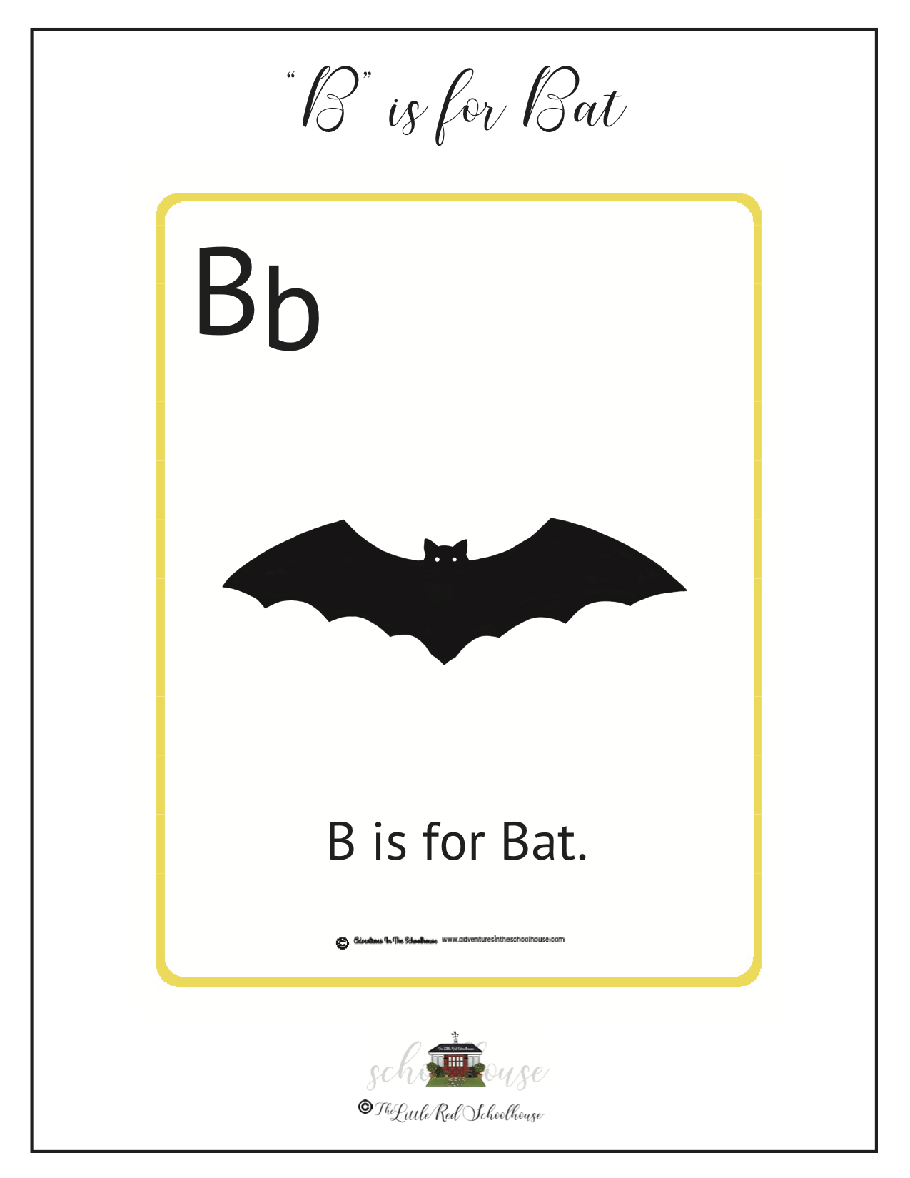 B Bat Task Bat Lesson — Adventures in the Schoolhouse