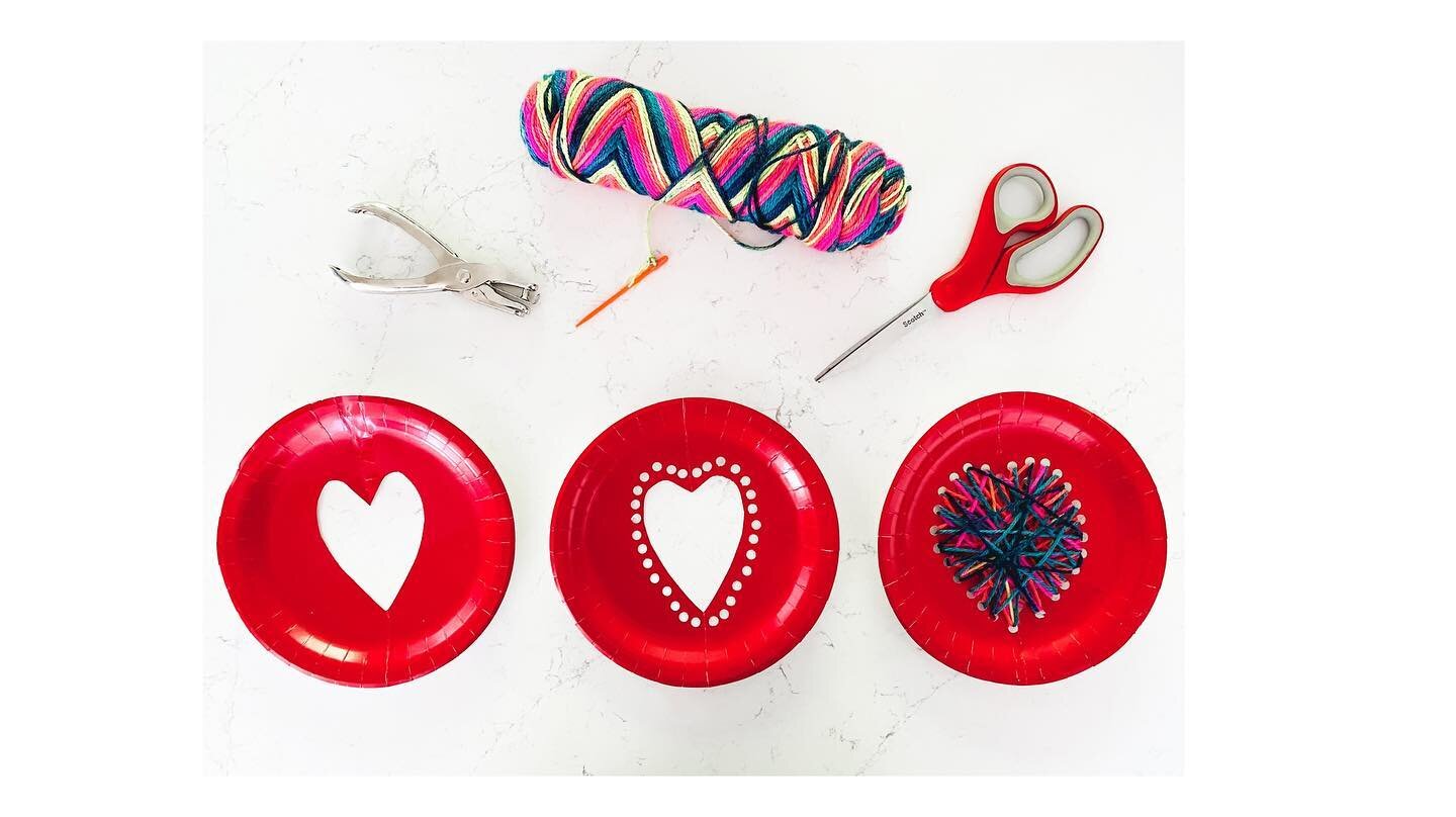 A fun &amp; easy Valentine&rsquo;s Day craft for kids of all ages! 💗🧶

All you need is a small plate, yarn, hole punch, and scissors. Watch our full how-to video 🎥 on our YouTube channel. ❤️💗

#craftsforkids
#craftivities #Michaelsstores
#Makeitw