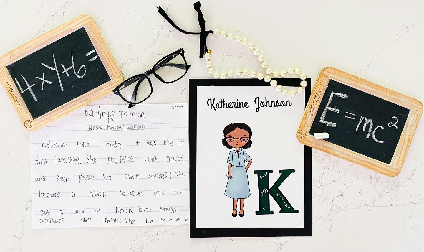 Wrapping up our month long celebration of Black History month with the amazing Katherine Johnson! 

Through our curated cross-curricular lesson, 3-5th grade students learned that Katherine Johnson&rsquo;s love language was math!&nbsp;&nbsp;She skippe