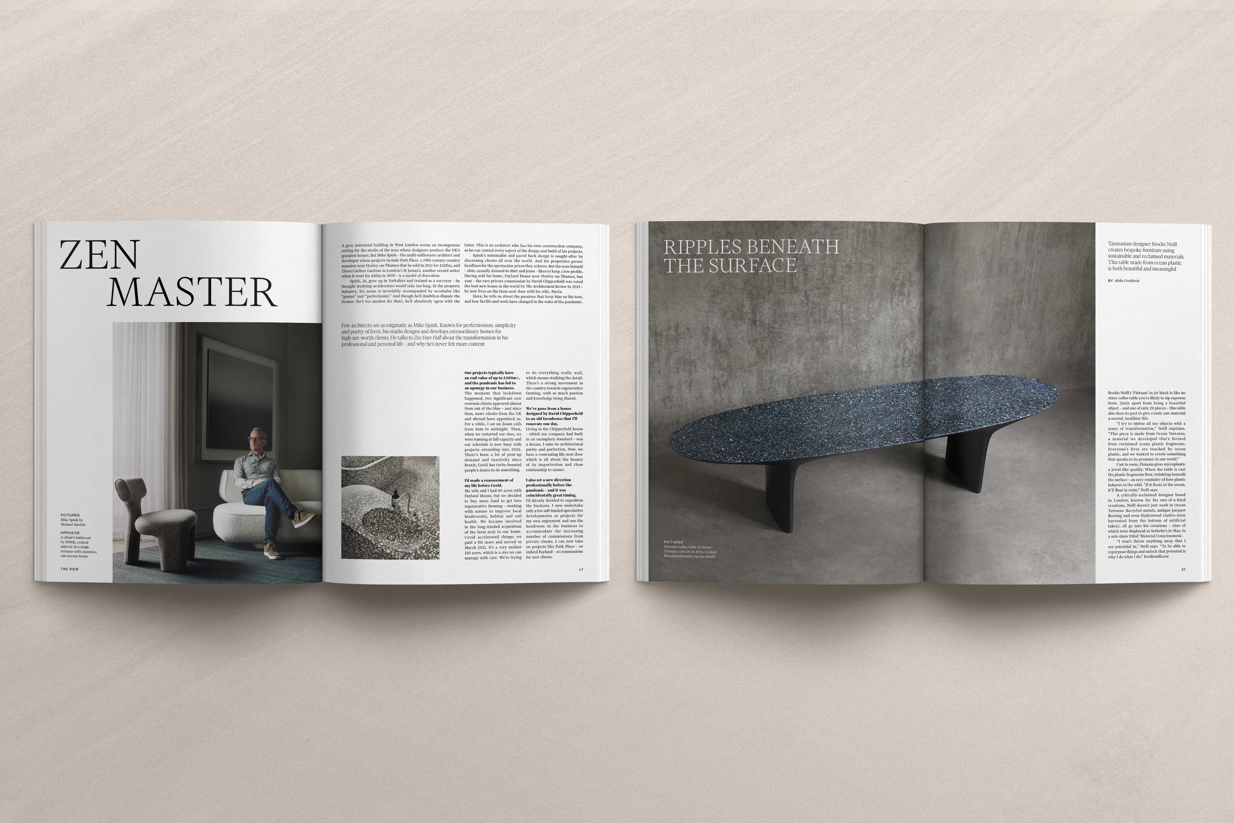 Magazine layout for The View by Knight Frank