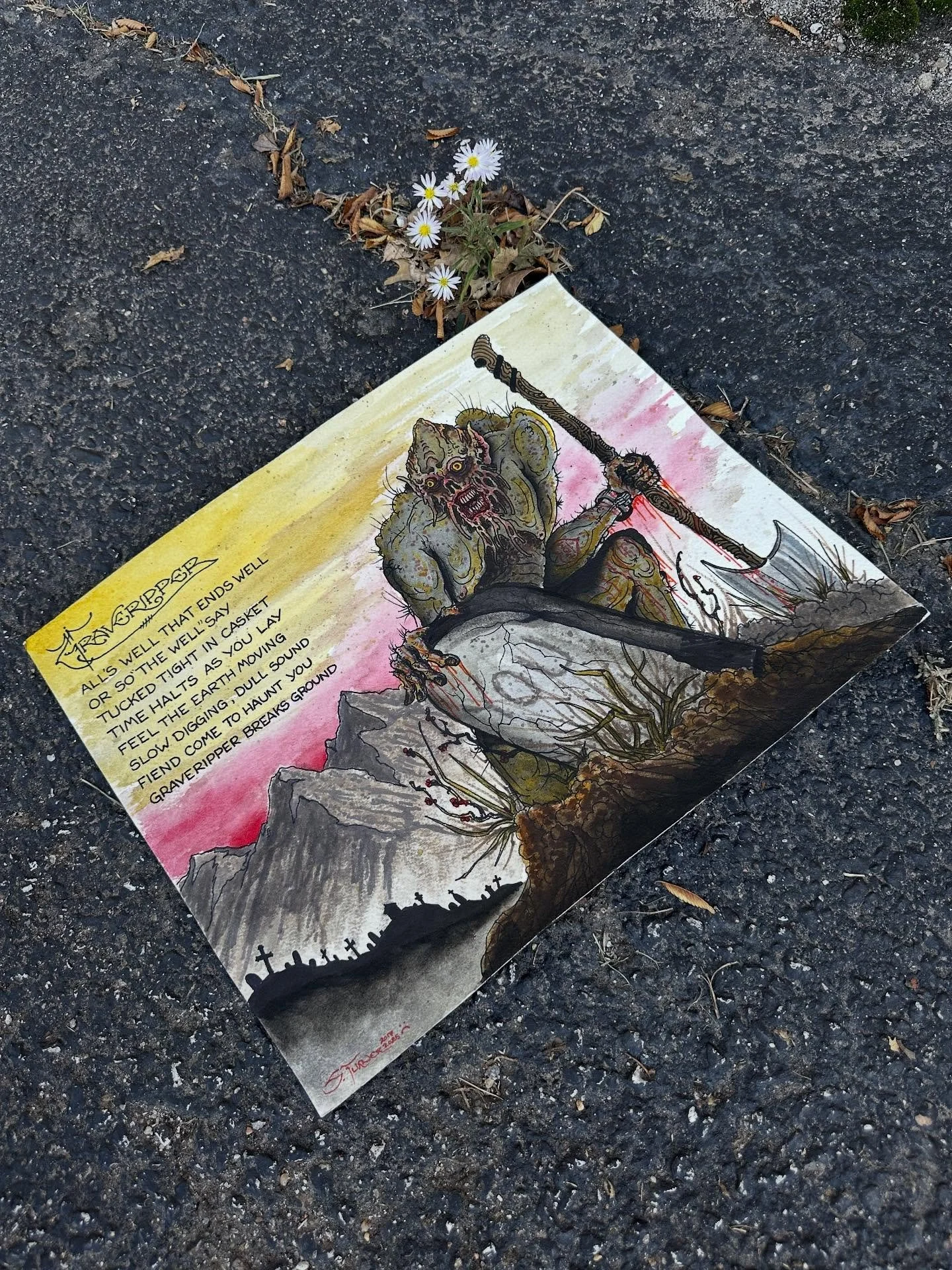 Painting by Steven Turner. Started ages ago&hellip; finished recently. #graveripper #bigdipper #facehugger #crochtugger #rattlesnaketattoo #wichita #notdrawnonanipad #wishyouwould