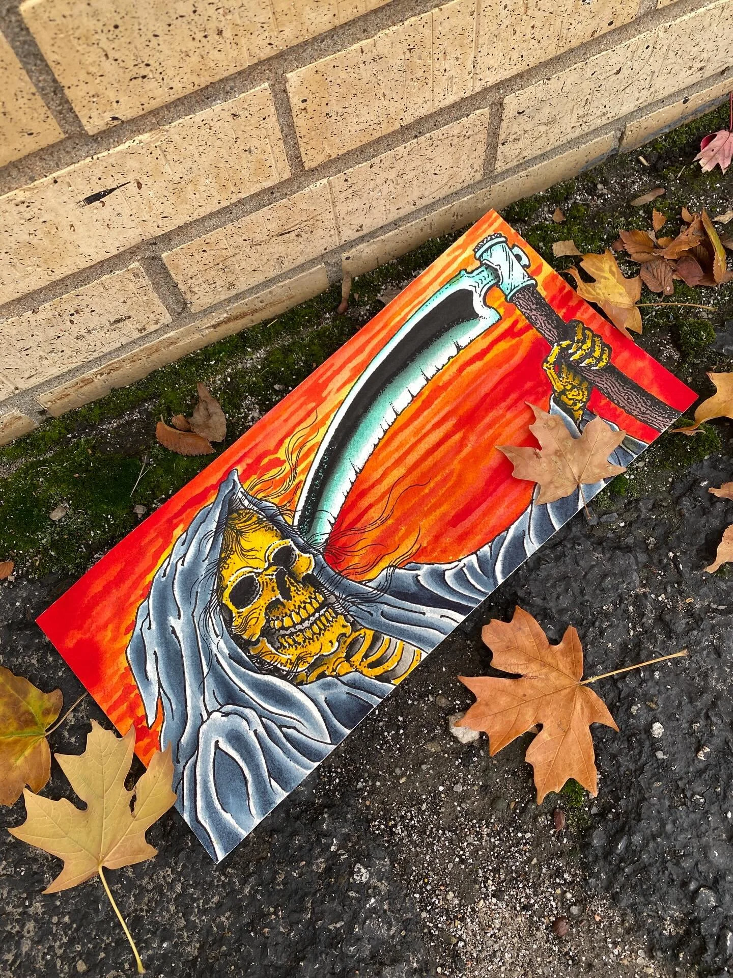 No iPads we used in the making of this painting.  By @turnermade . #lookmomnoipad #rattlesnaketattoo #wichita