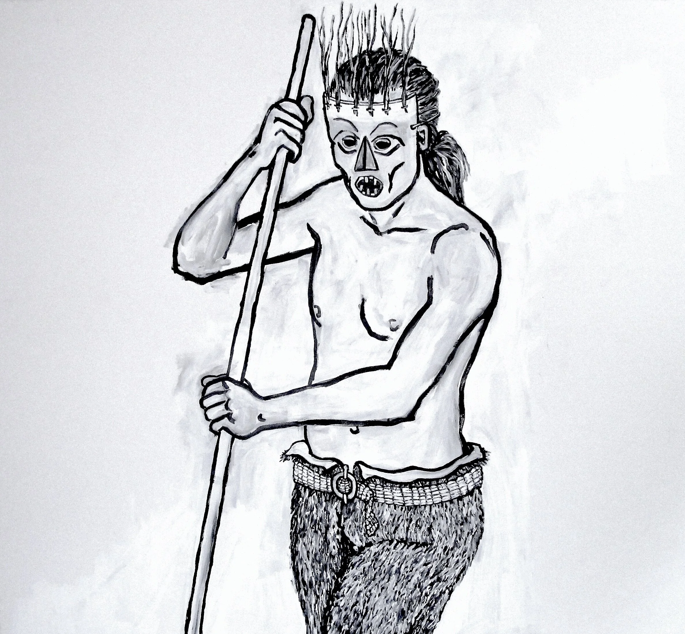 "Boundary Guard", Acrylic on Canvas 2016, 77" x 84"