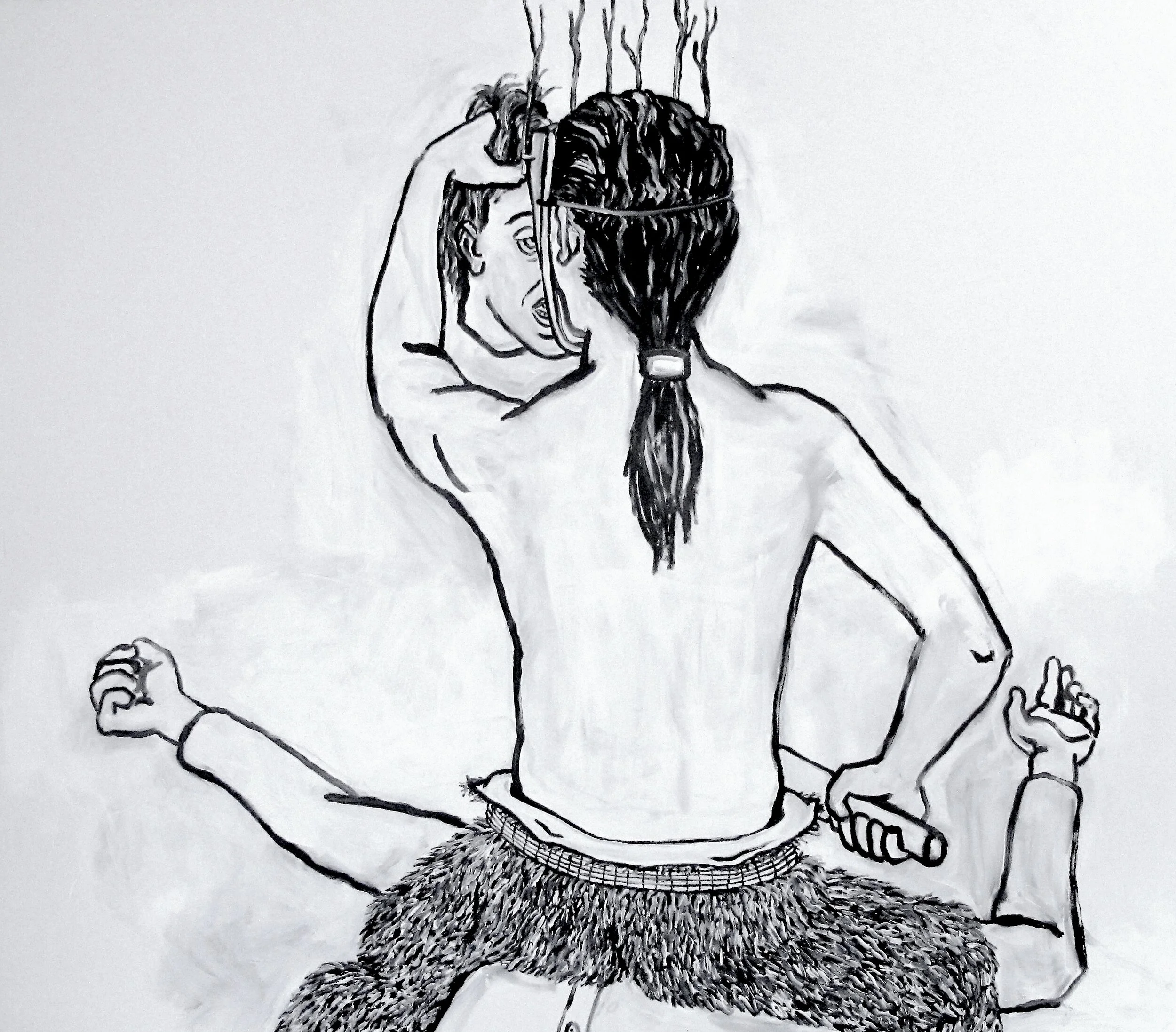 "Head Off", Acrylic on Canvas 2016, 77" x 84"