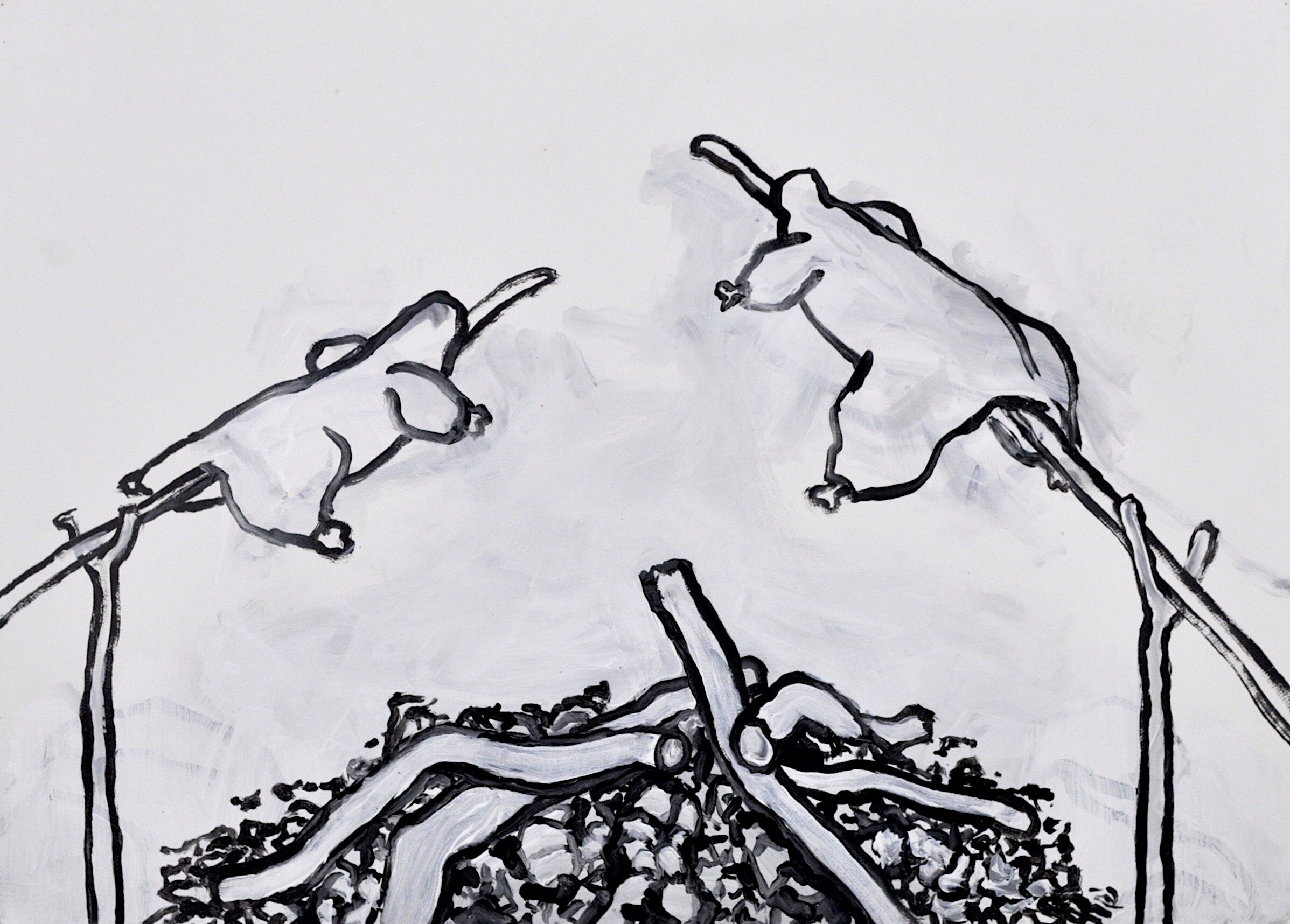 Untitled, Acrylic on Paper 2017, 29" x 40"