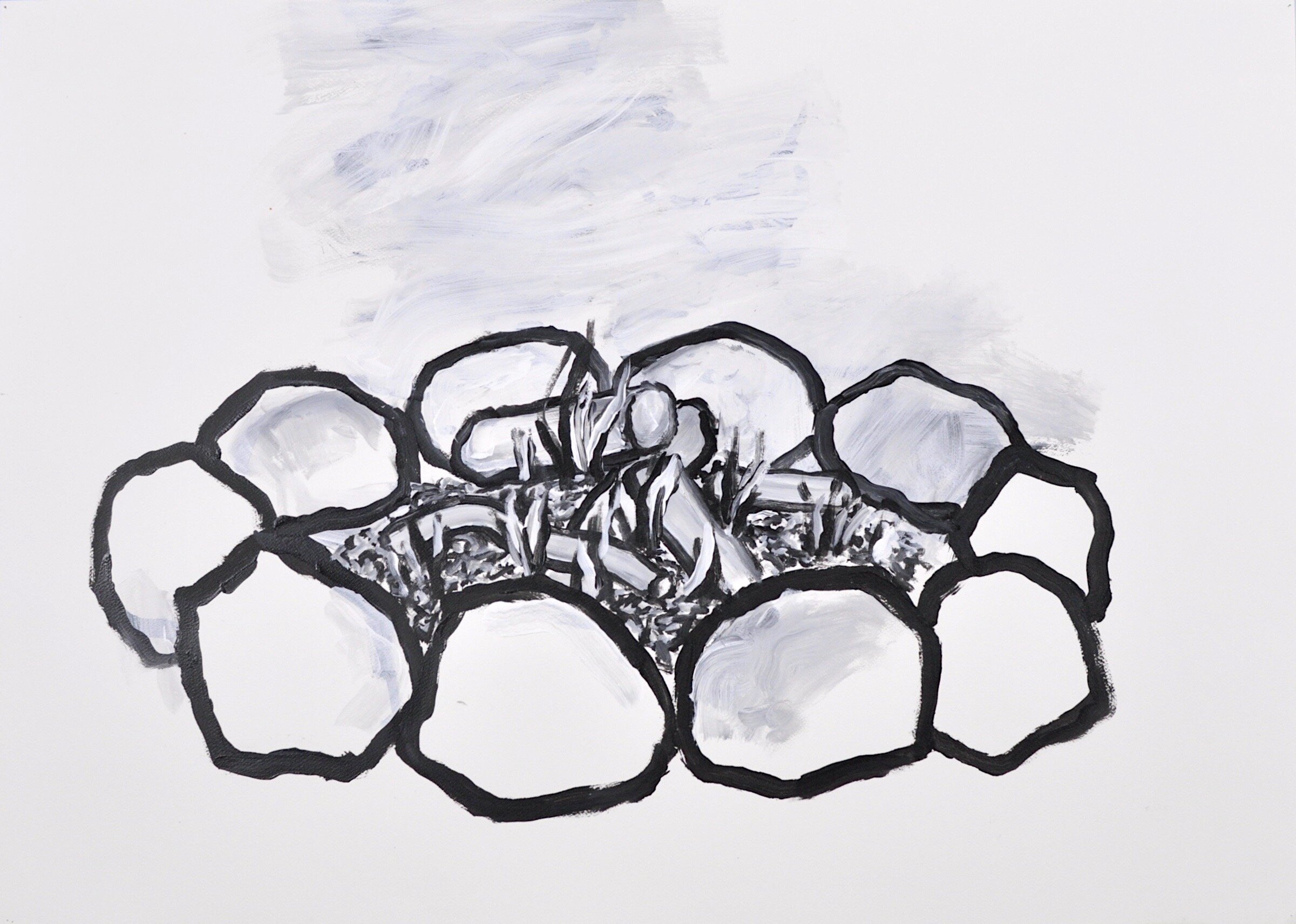Untitled, Acrylic on Paper 2017, 29" x 40"