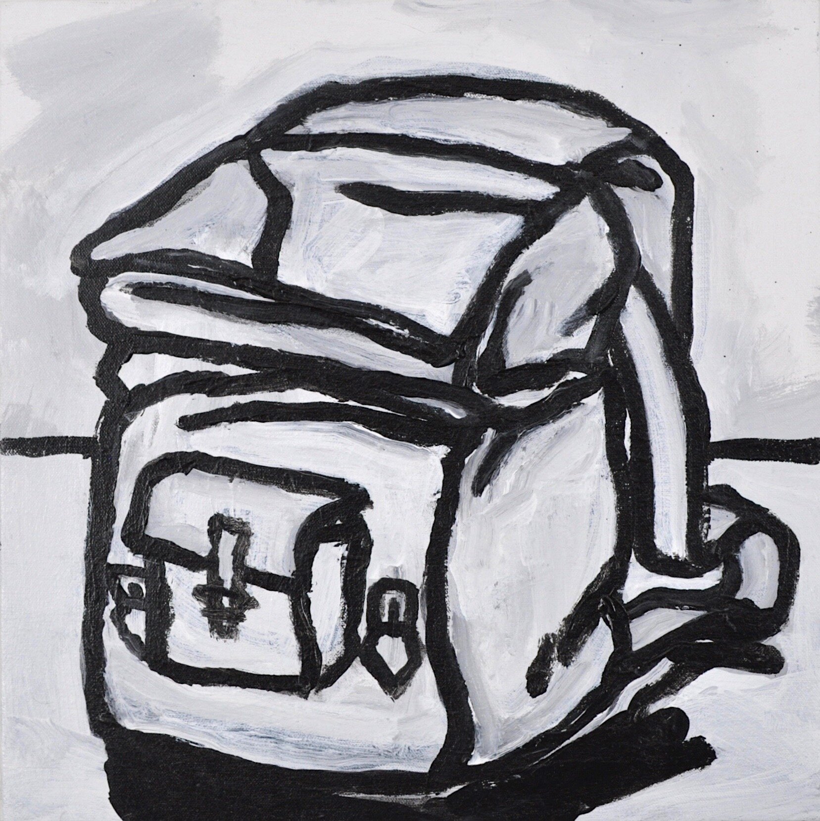 "Backpack", Acrylic on Canvas 2019, 16" x 16"
