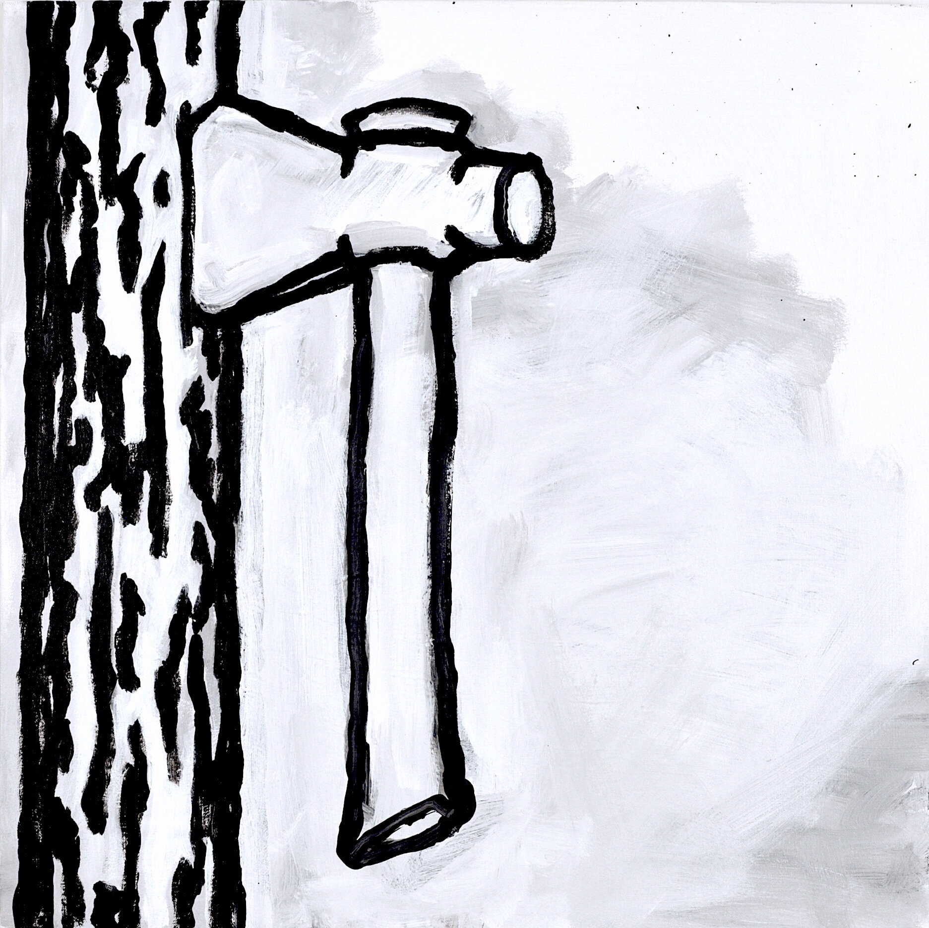 "Hatchet", Acrylic on Canvas 2019, 24" x 24"