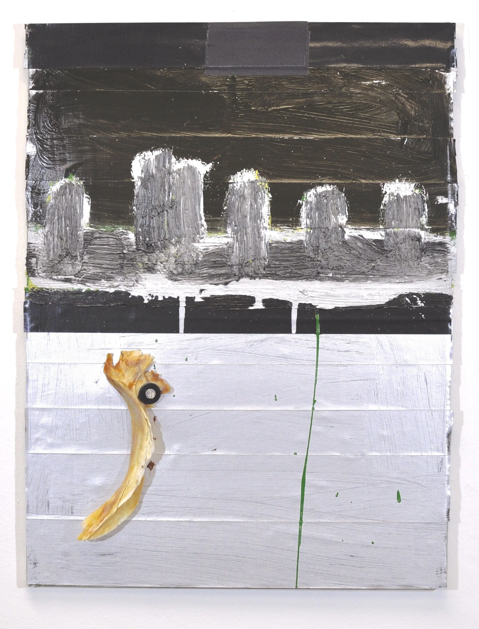 No Title, Mixed Media on Canvas, 2023, 24" x 18" 