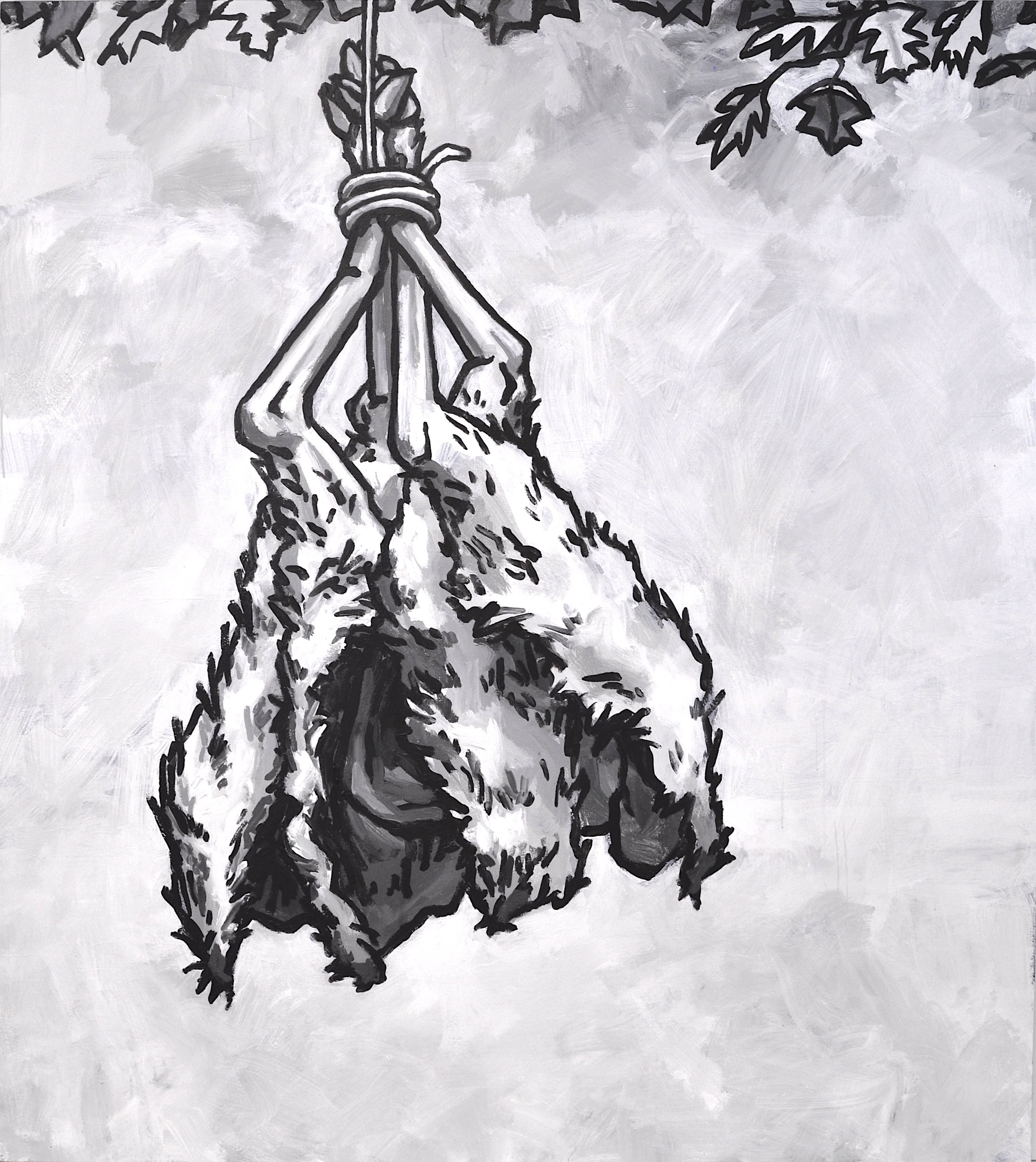 “Hanging Food”, Acrylic on Canvas, 2025, 76” x 68"