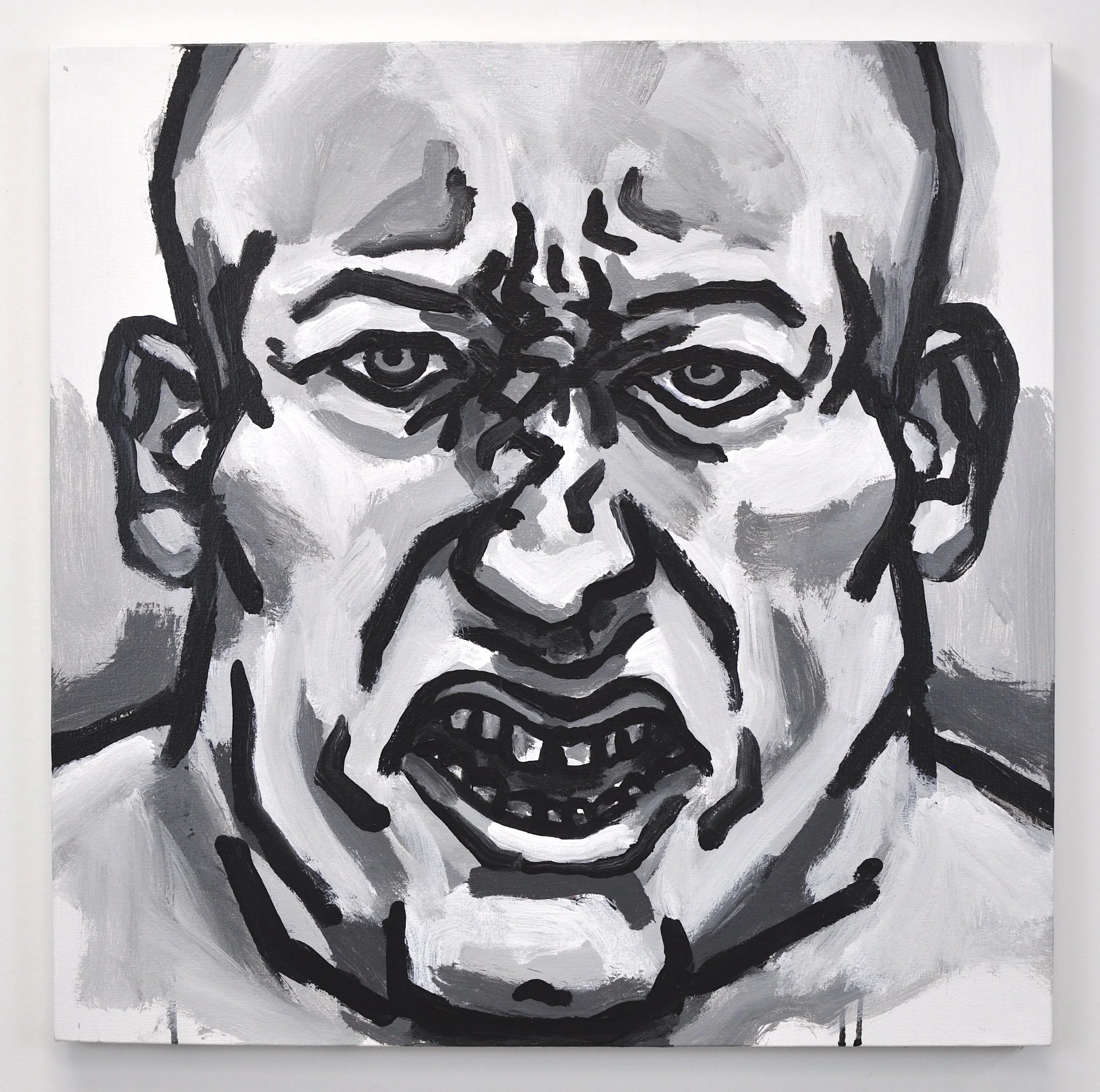 Untitled Head Study, Acrylic on Canvas, 2025, 25” x 25"