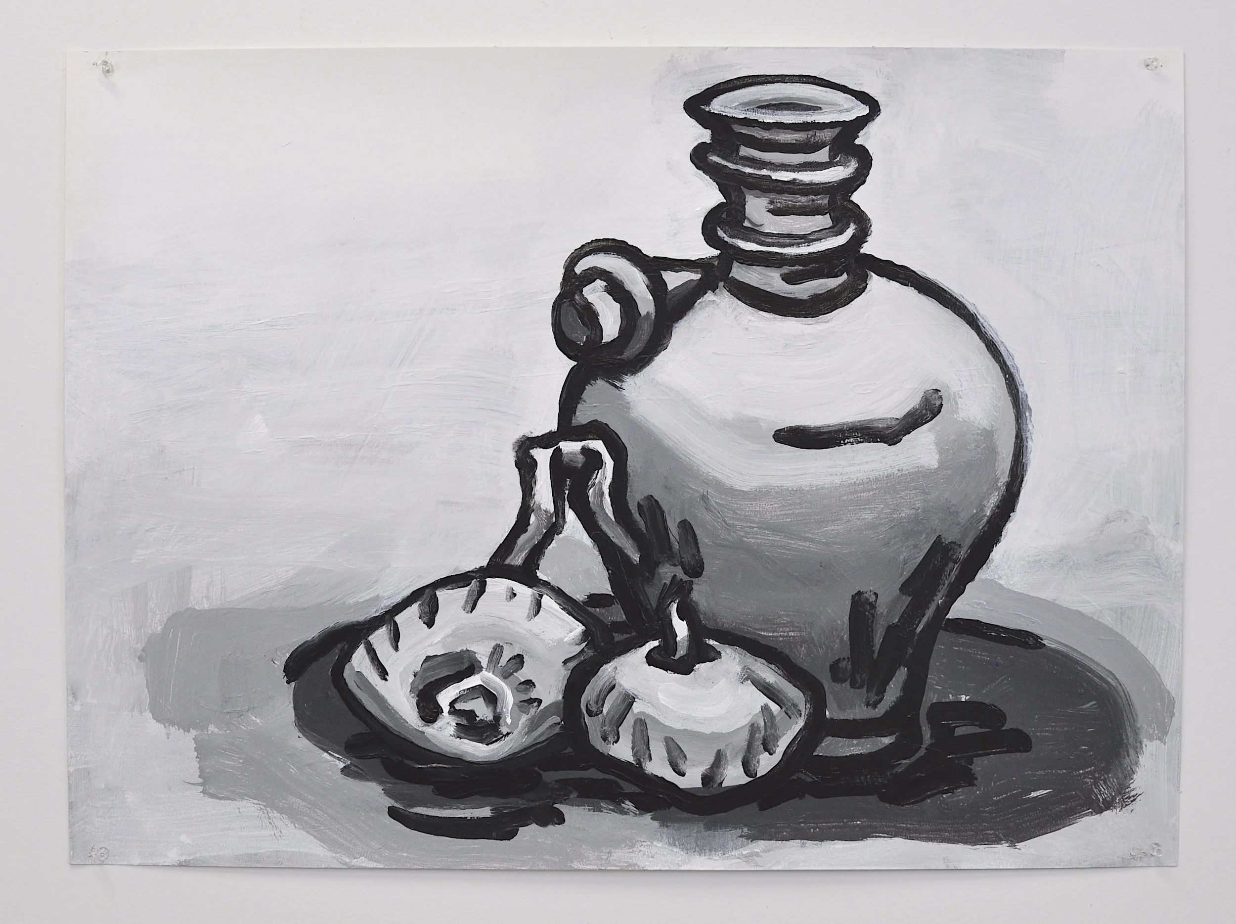 “Manet’s Water Jug”, Acrylic on paper, 2025, 22” x 30"