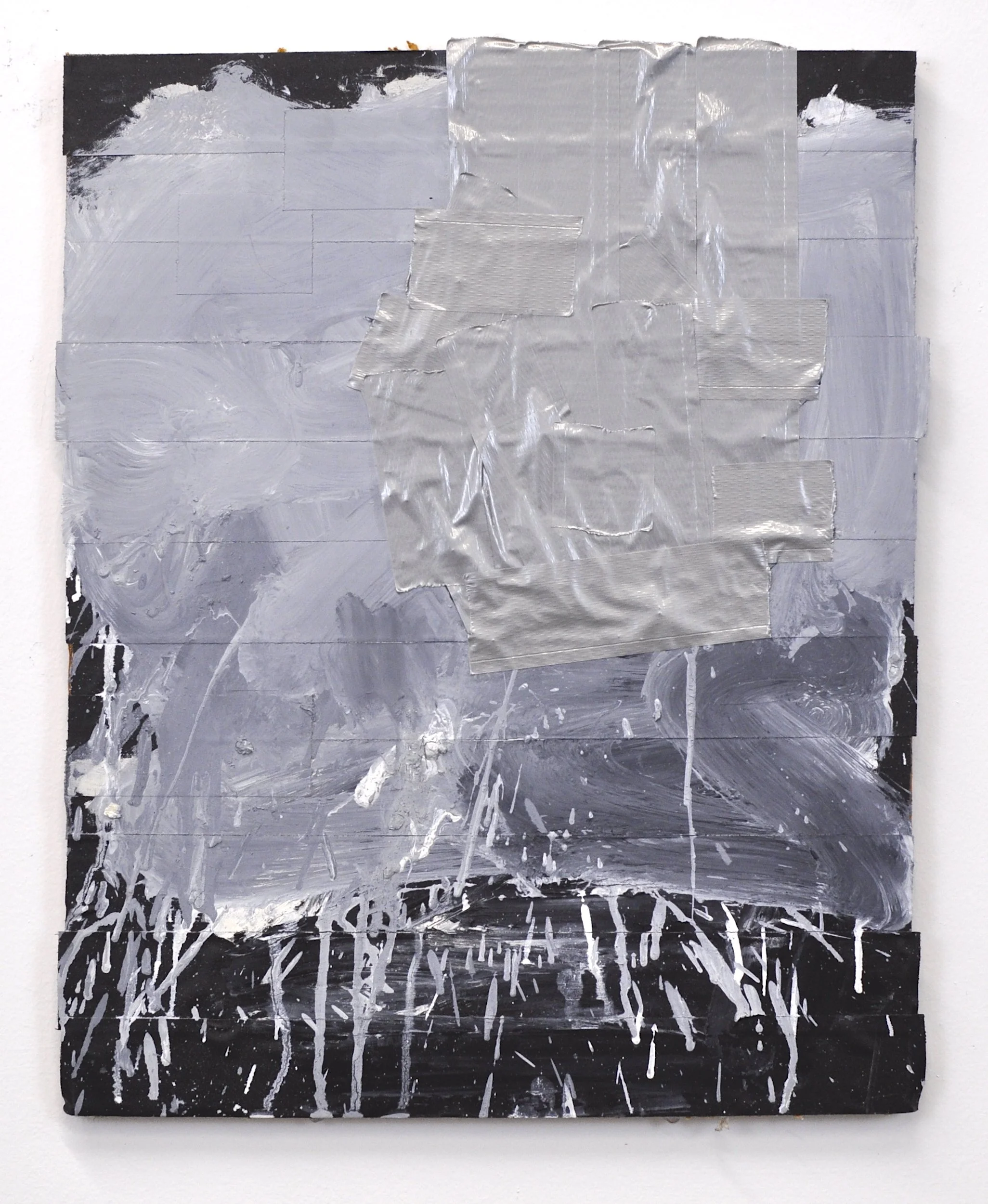 "Untitled Political Painting”, Mixed Media on Three Ply Cardboard, 2025, 20” x 16"