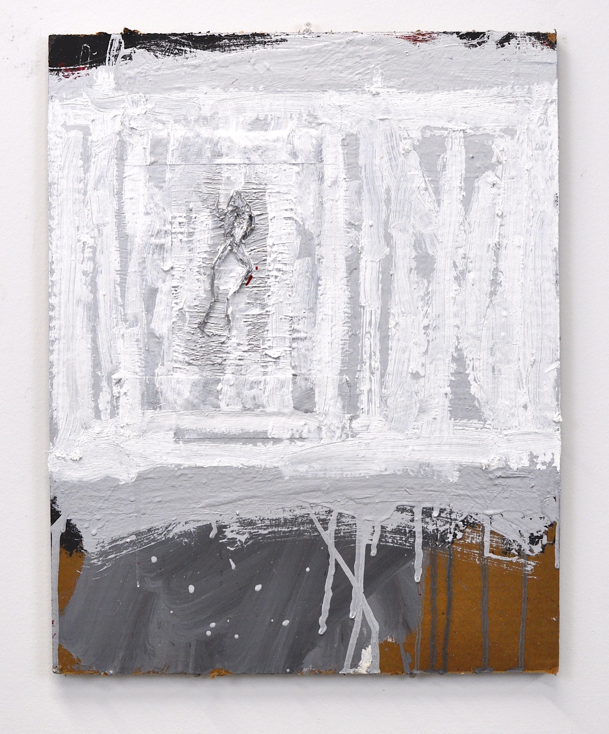 "Untitled Political Painting”, Mixed Media on Three Ply Cardboard, 2025, 20” x 16"