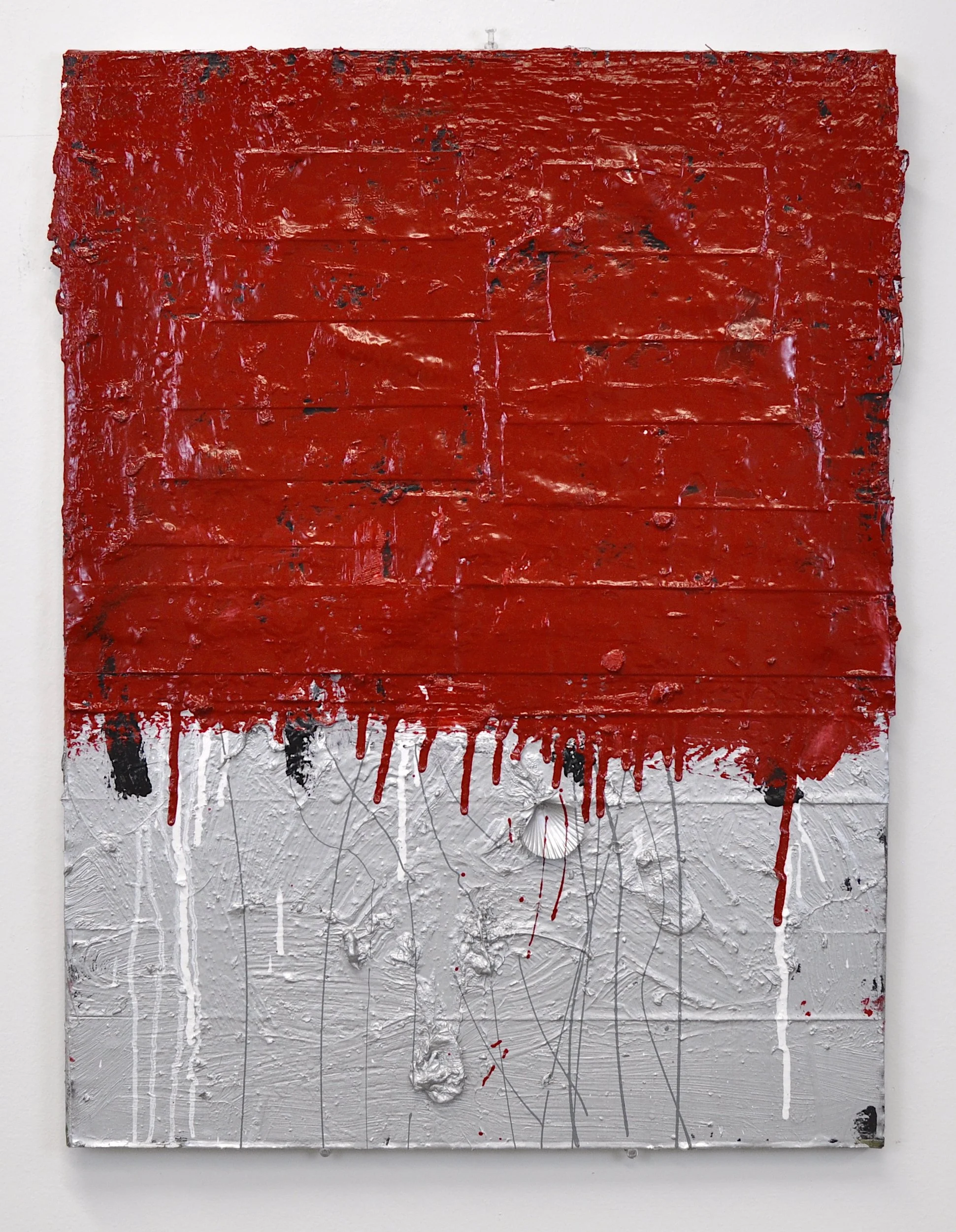 "Untitled Political Painting”, Mixed Media on Canvas, 2025, 24” x 18"