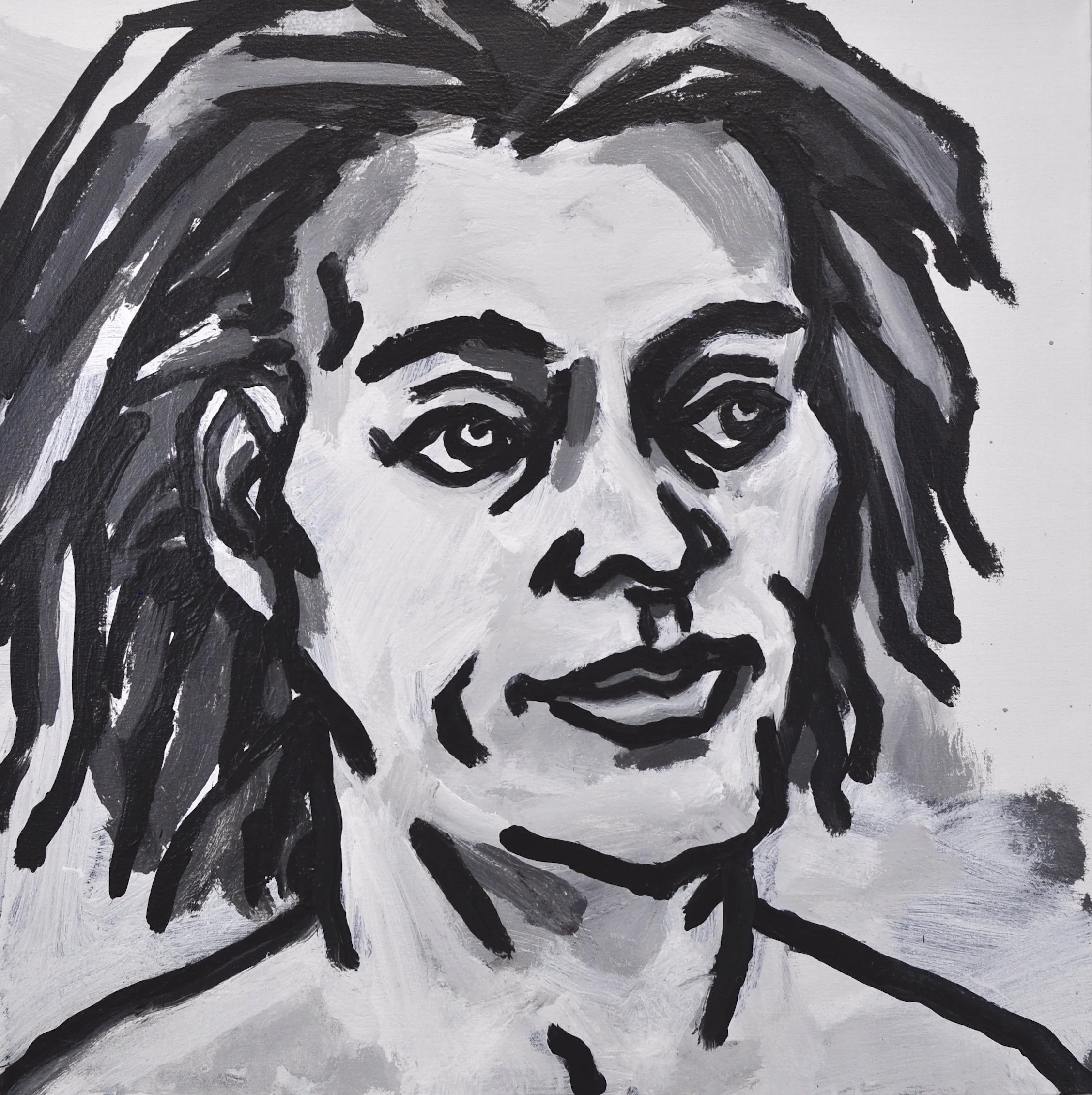 “Untitled” (Head Study), Acrylic on Canvas, 2025, 25” x 25"