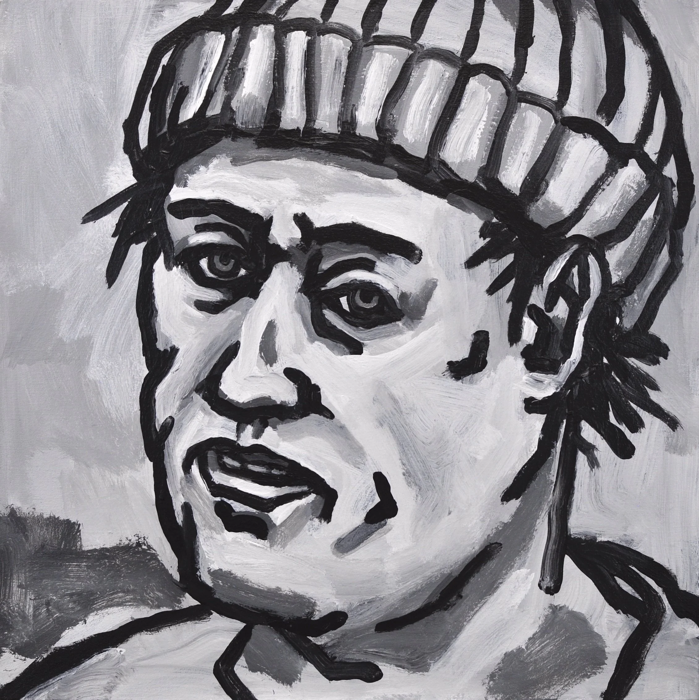 “Untitled” (Head Study), Acrylic on Canvas, 2025, 25” x 25"