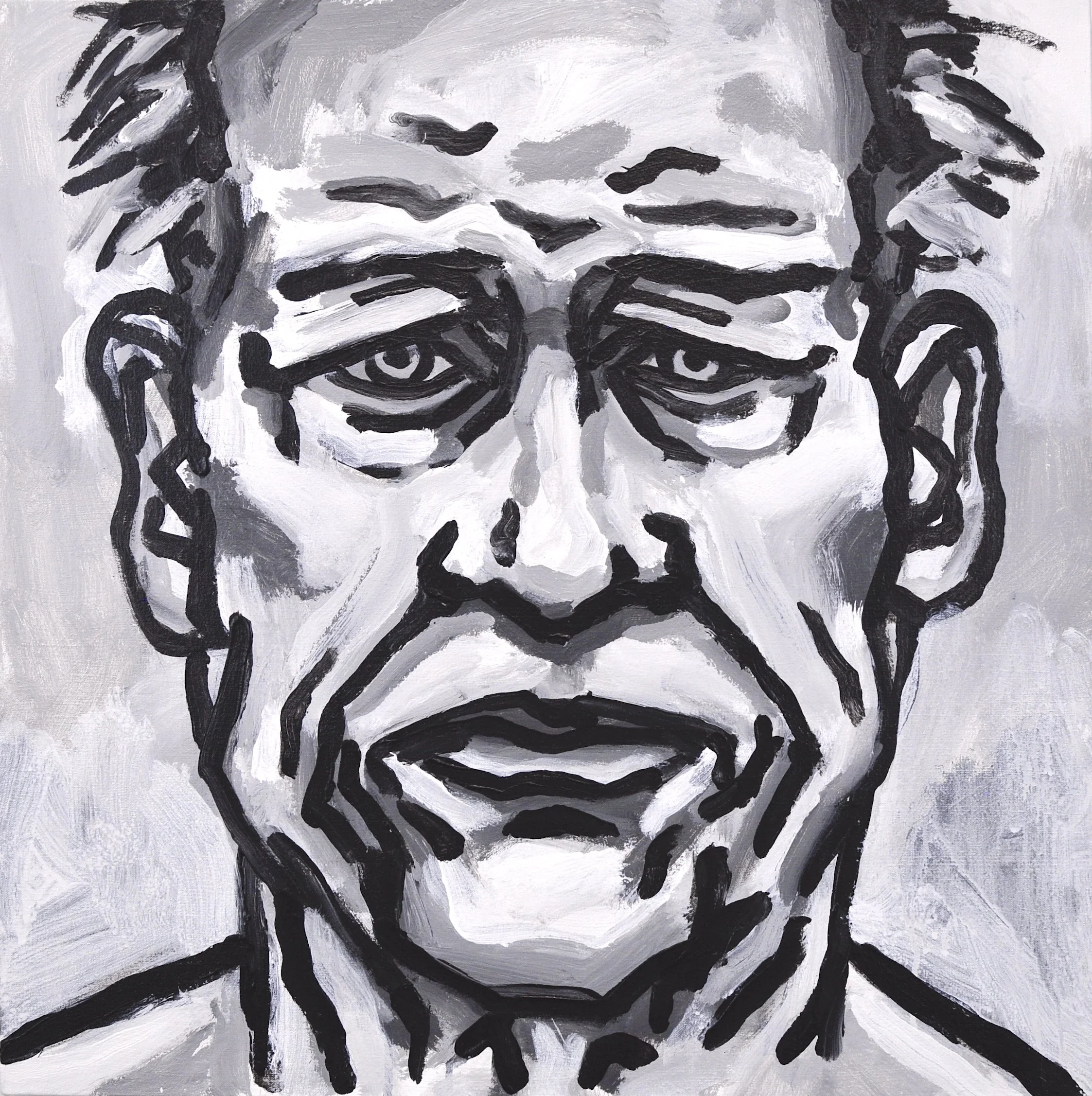 “Untitled” (Head Study), Acrylic on Canvas, 2025, 25” x 25"