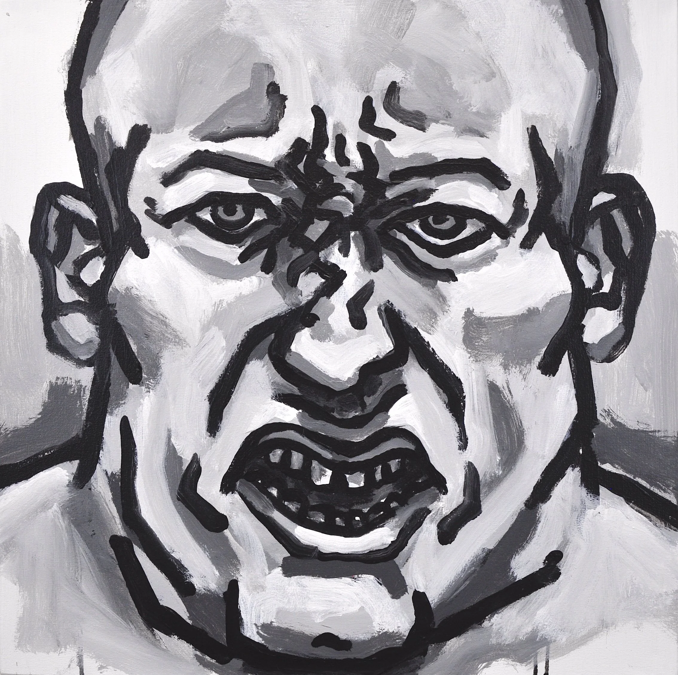 “Untitled” (Head Study), Acrylic on Canvas, 2025, 25” x 25"