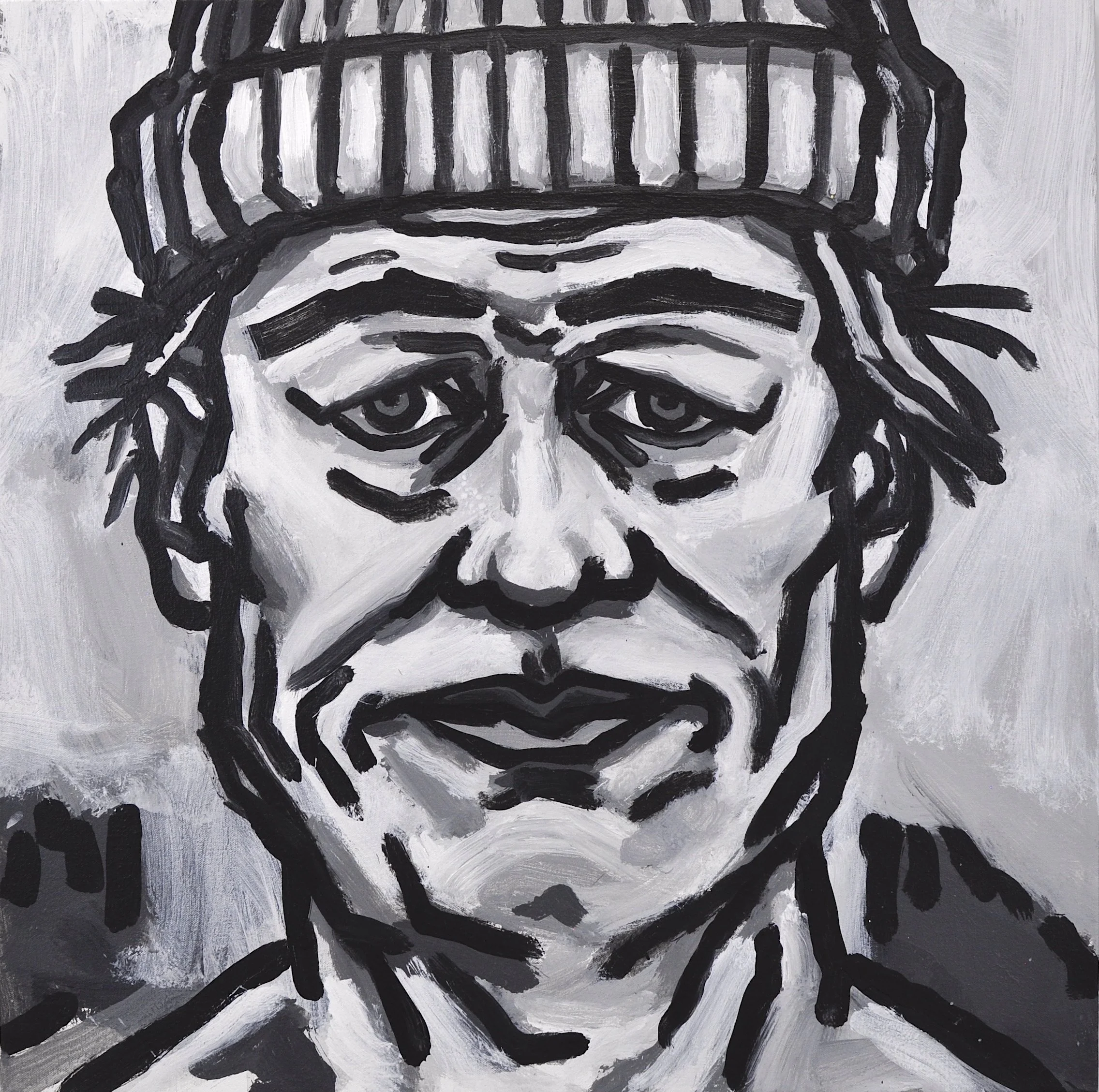 “Untitled” (Head Study), Acrylic on Canvas, 2025, 25” x 25"